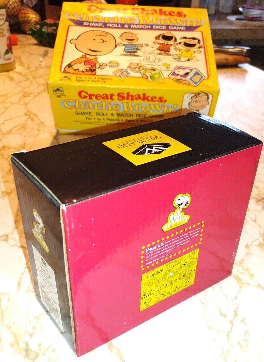 1988 Charlie Brown Shake, Roll & Match Game, Peanuts Snoopy Salt, Pepper Shakers
