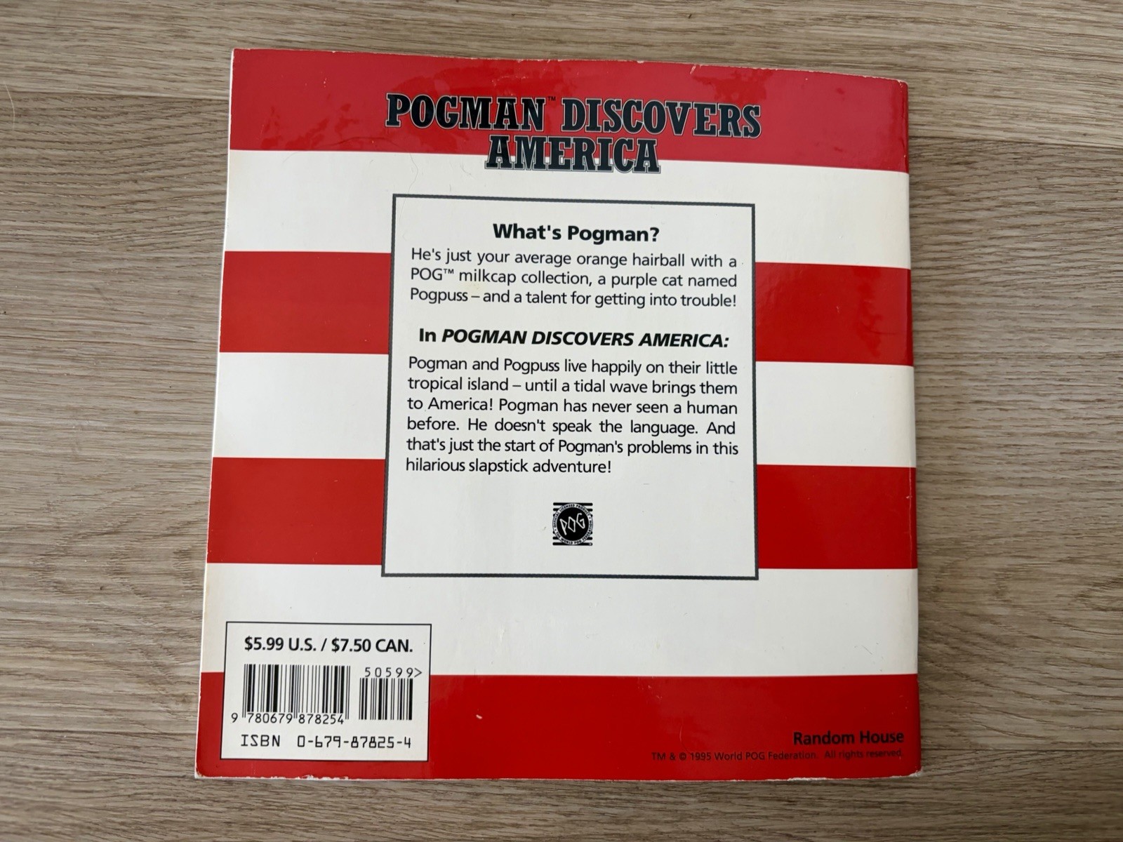 Pogman Discovers America Book and 20 Pogs Unpunched AND IN BOOK PB
