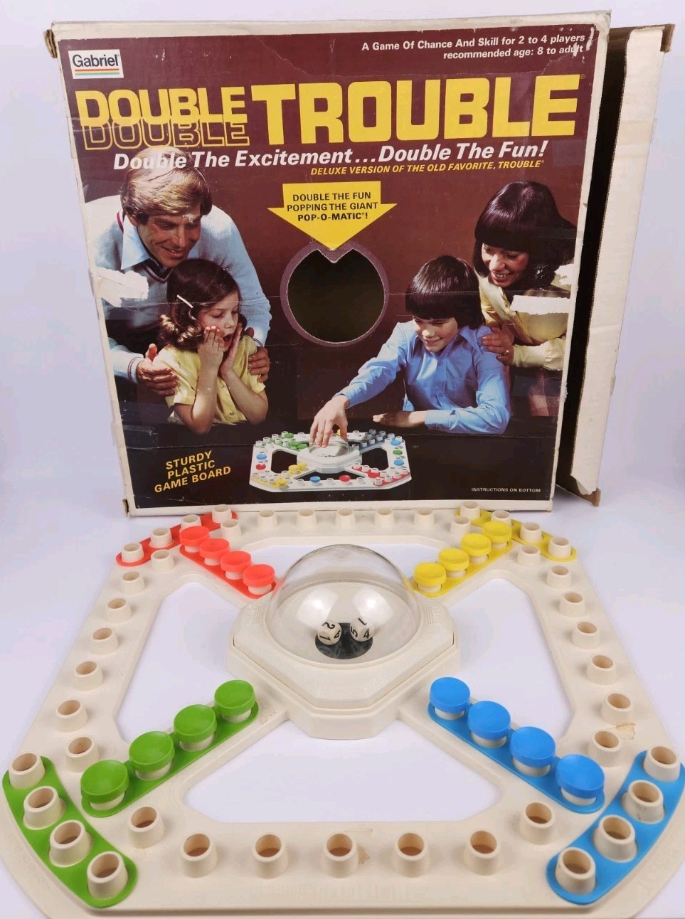 1976 Gabriel Double Trouble Board Game Giant Pop-O-Matic