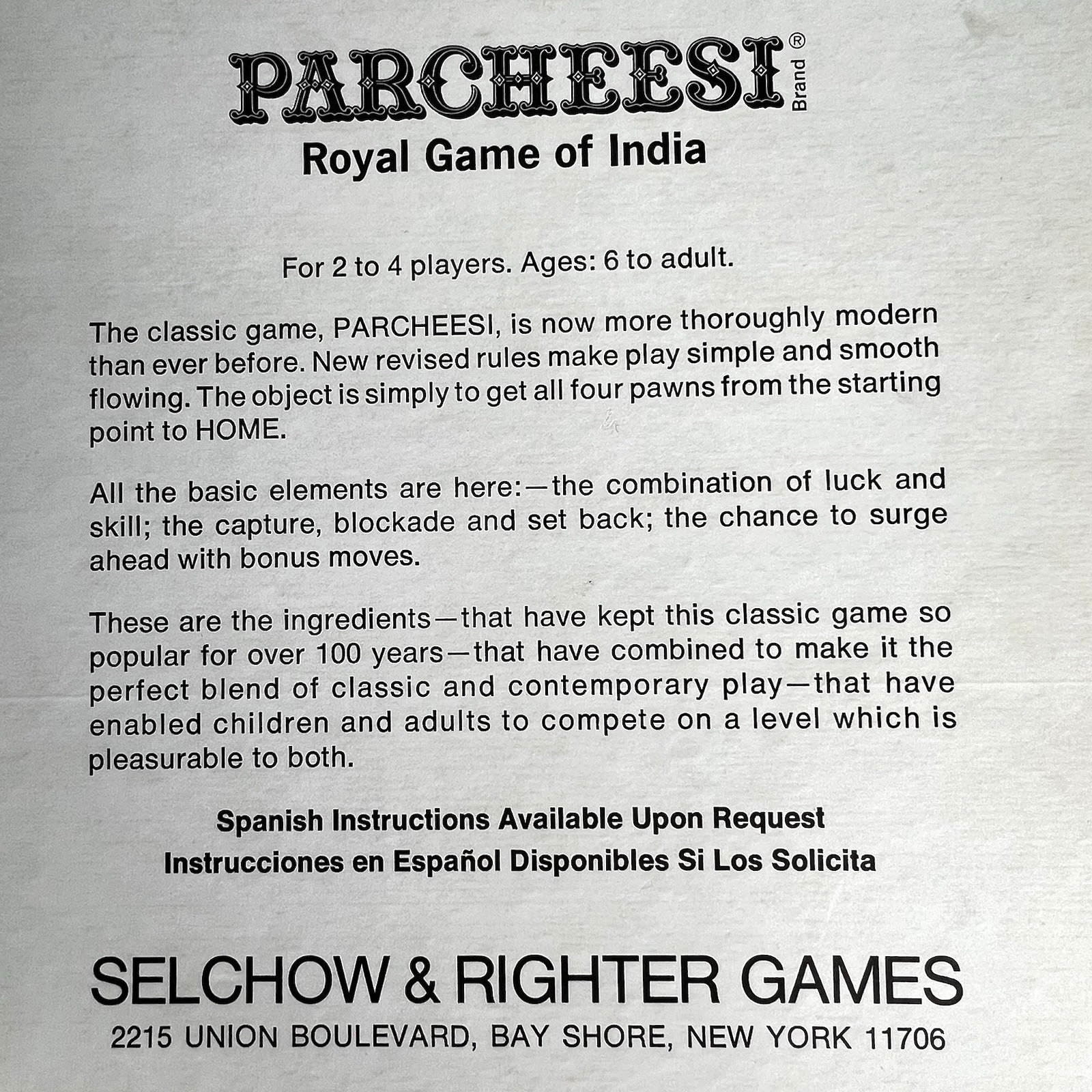 PARCHEESI Deluxe Edition 1975 Vintage Game Royal Game of India Complete Clean