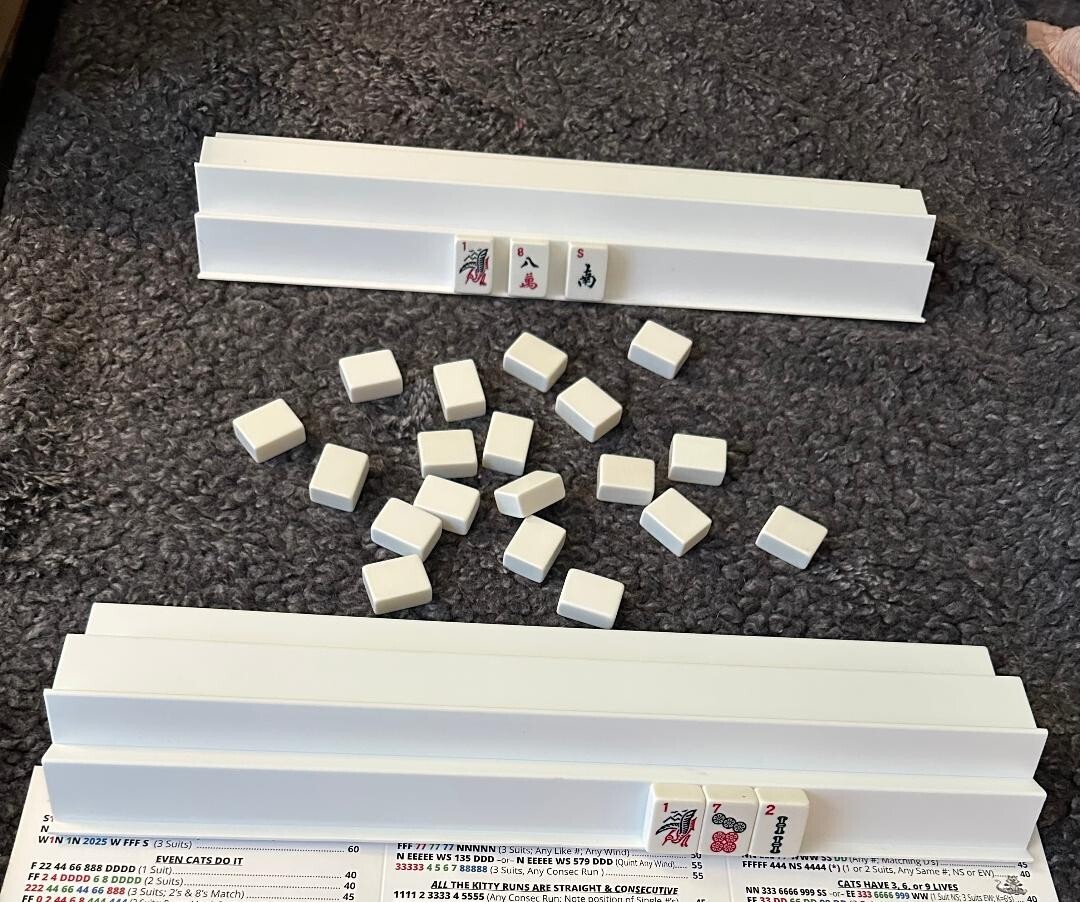 SIAMESE MAH JONGG RACKS – SET OF 2 WHITE RACKS