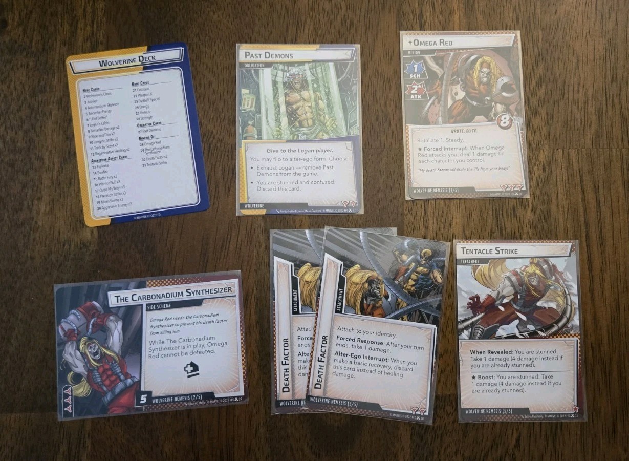 Marvel Champions Wolverine Hero Pack Expansion Used INCOMPLETE SET MISSING CARDS