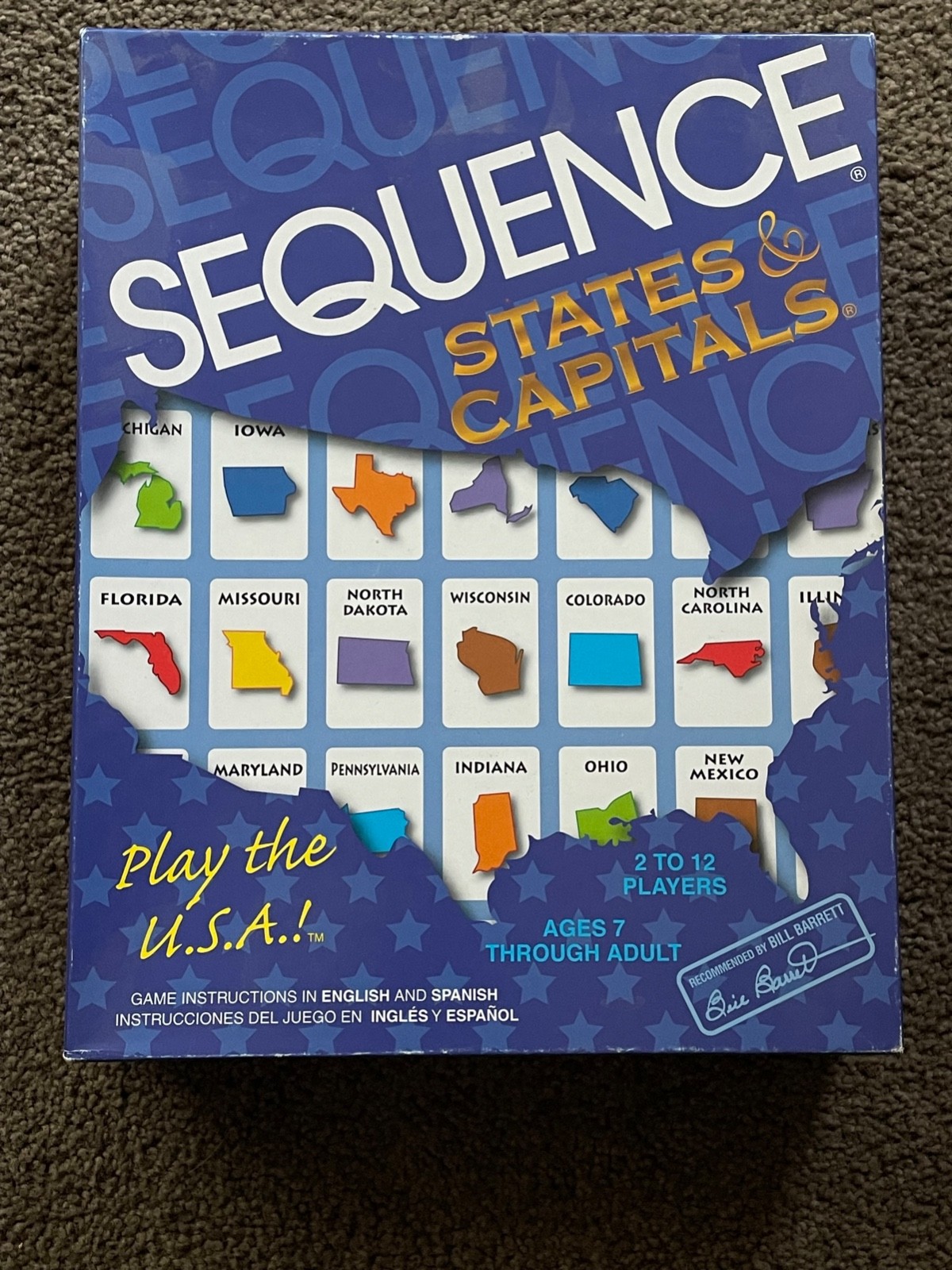 Sequence States & Capitals Board Game Jax Educational Geography 100% Complete!