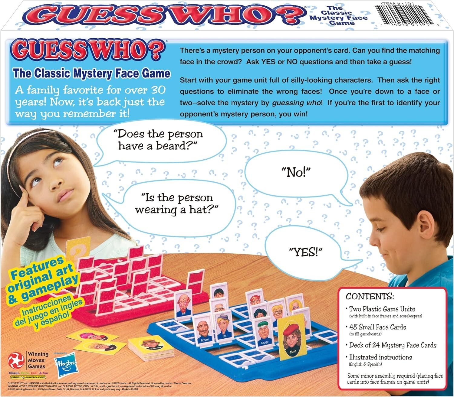 Guess Who Board Game – Family Game Night Kids 6+ & Adults Original Retro Classic