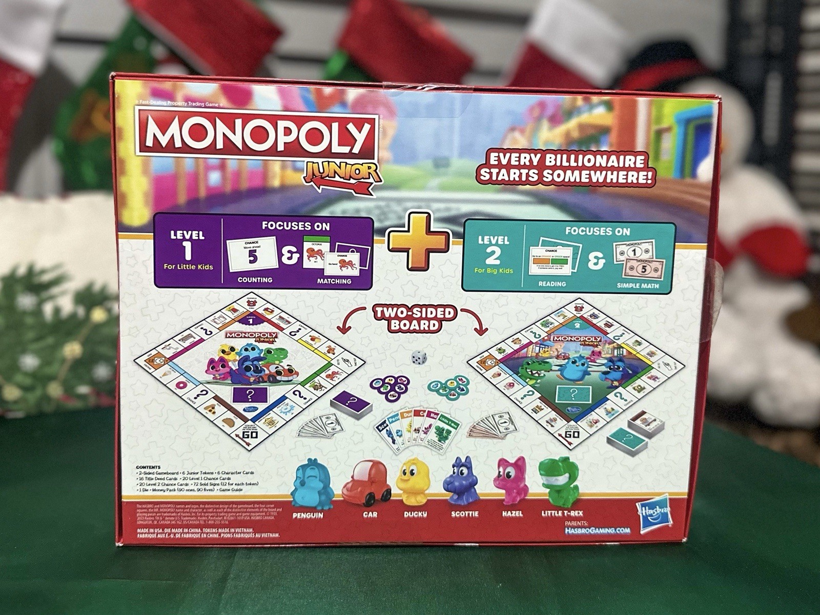 Monopoly Junior Board Game | 2-Sided | 2 Games in 1 | Ages 4+ | 2–6 Players