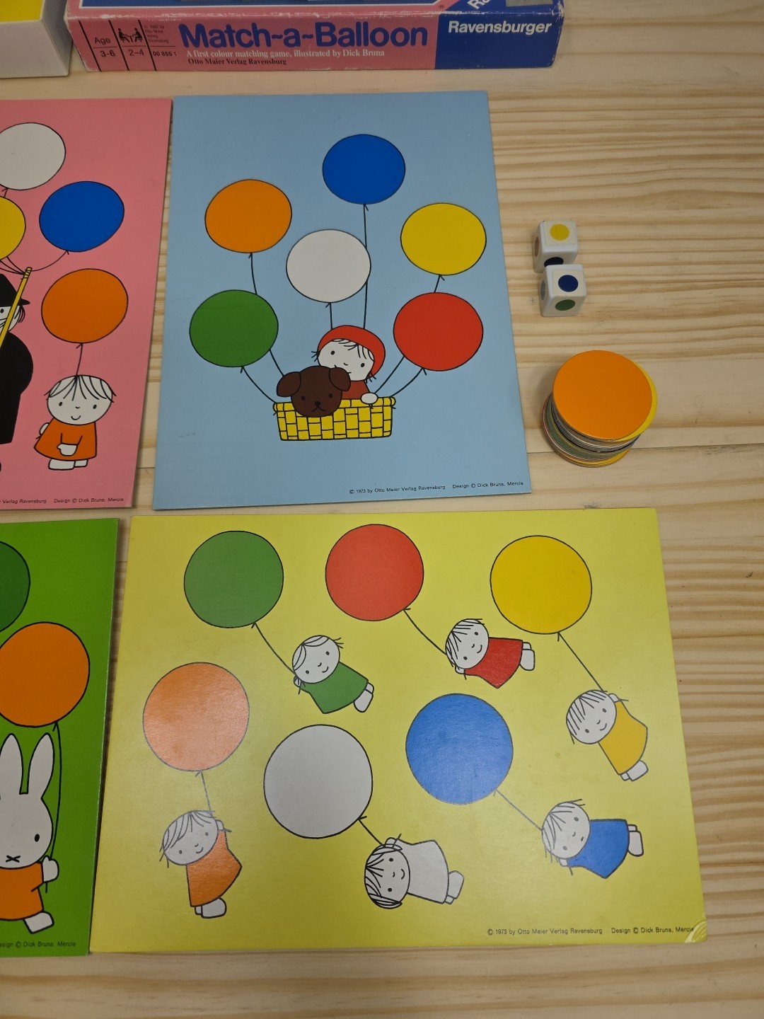 Vtg 1973 Ravensburger Match-A-Balloon Color Matching Game Dick Bruna Complete
