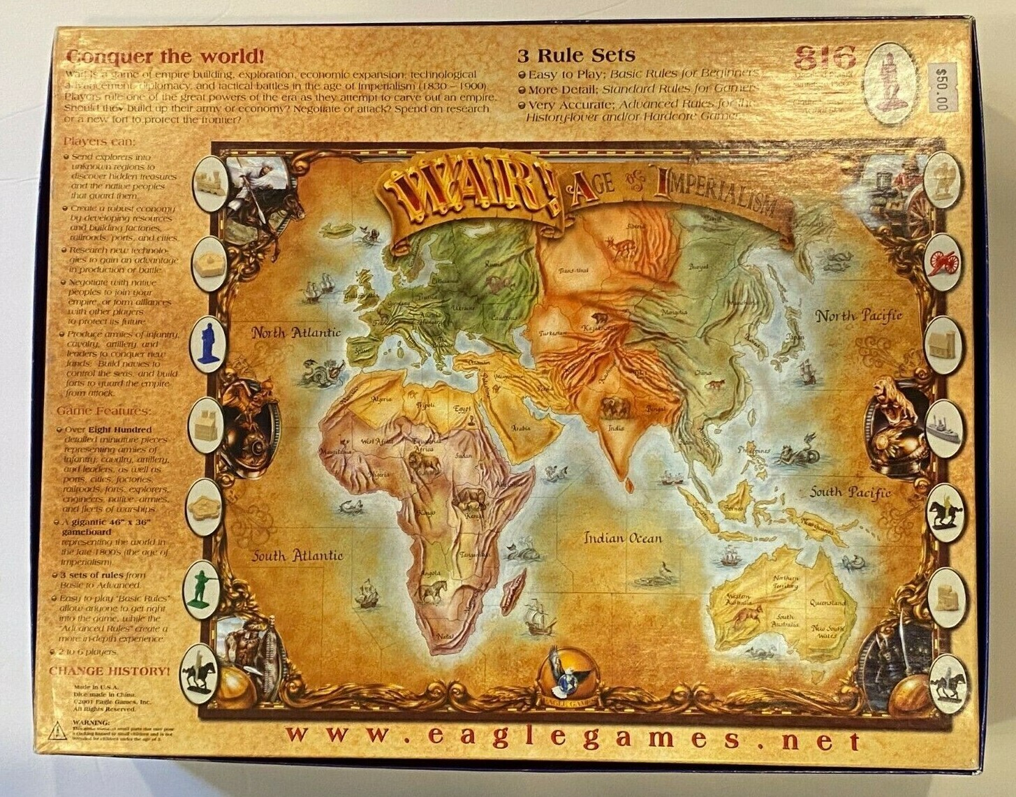 WAR! Age & Imperialism from Eagle Games (2001) 100% COMPLETE