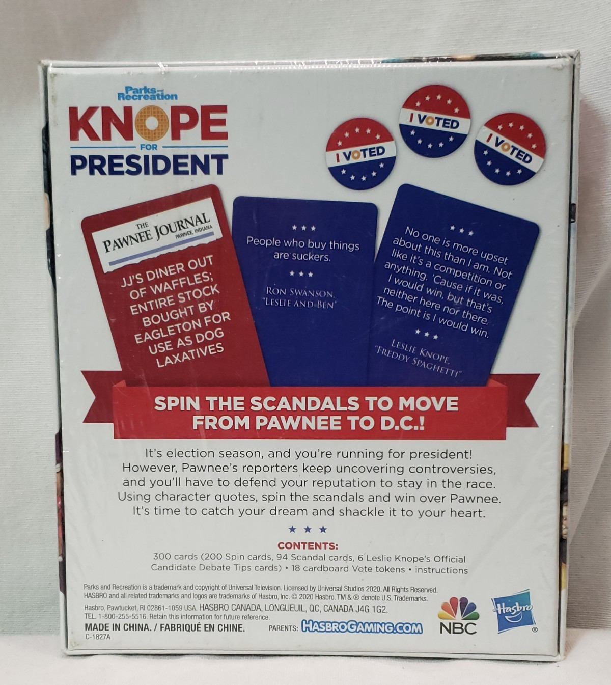 Hasbro Gaming Knope for President Party Card Game Ages 16 and Up