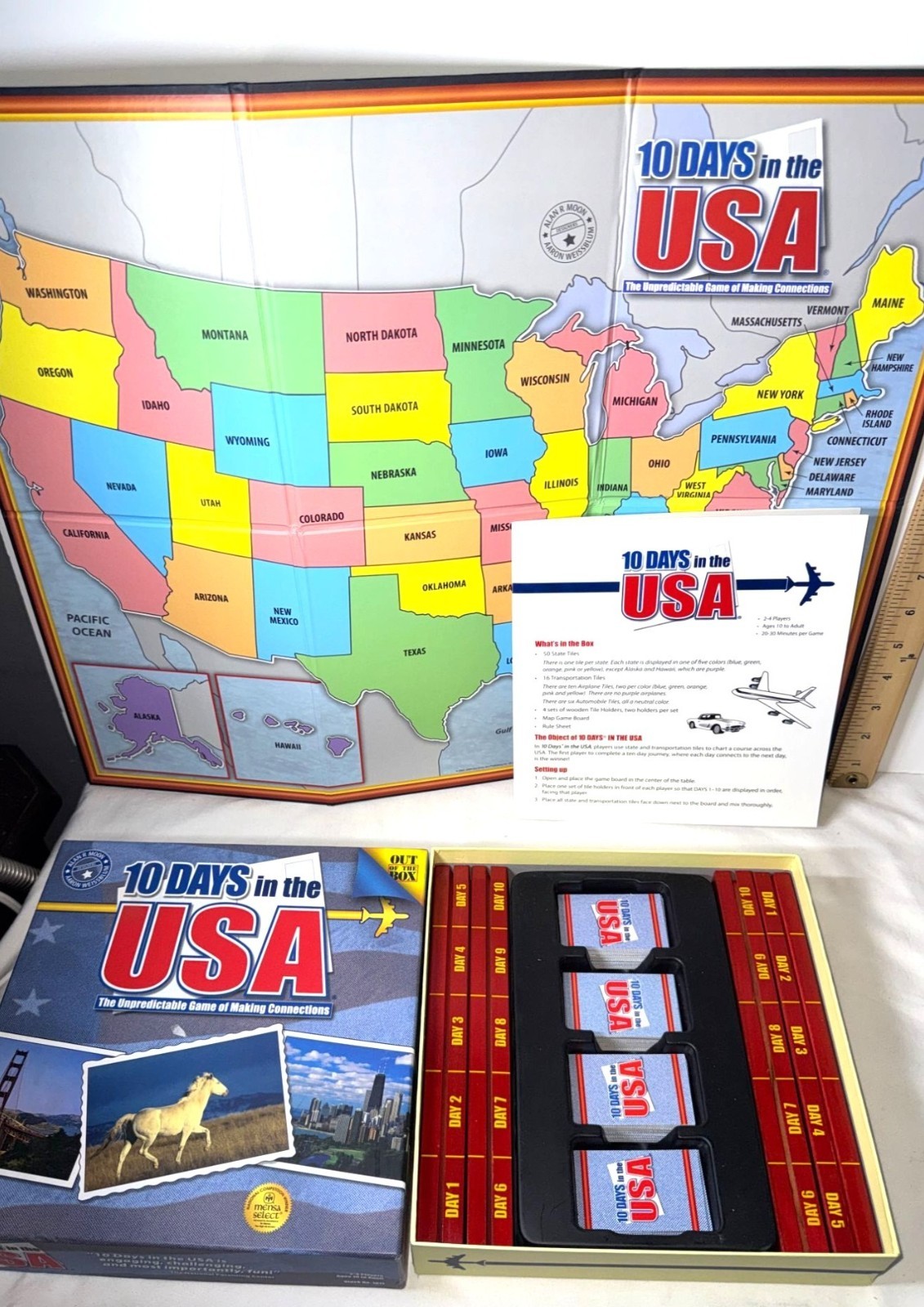 10 Days In The USA Travel Strategy Board Game Complete 2-4 Players complete
