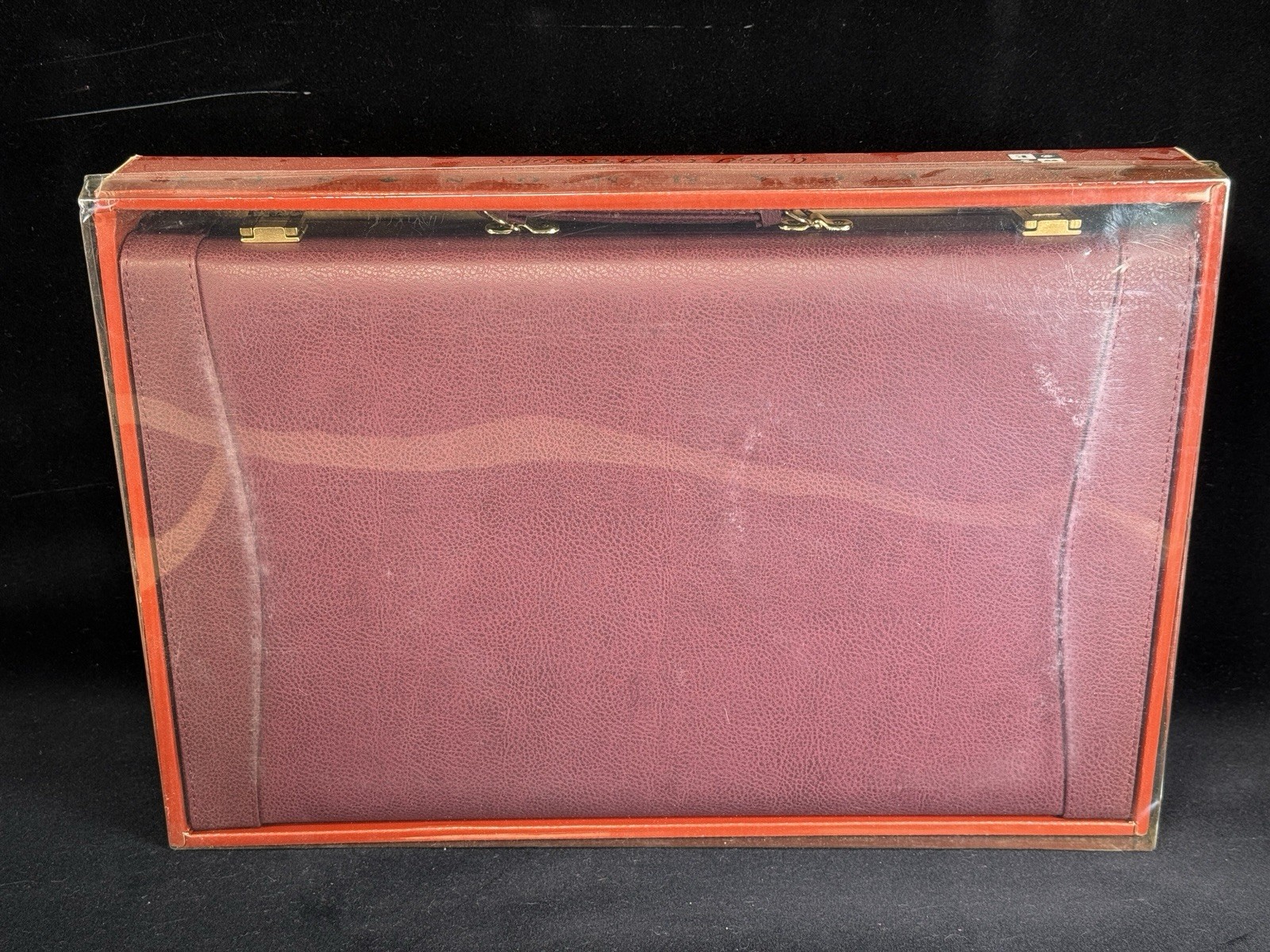 WE Games Burgundy/Black Leatherette Backgammon Set 11 X 18” Closed
