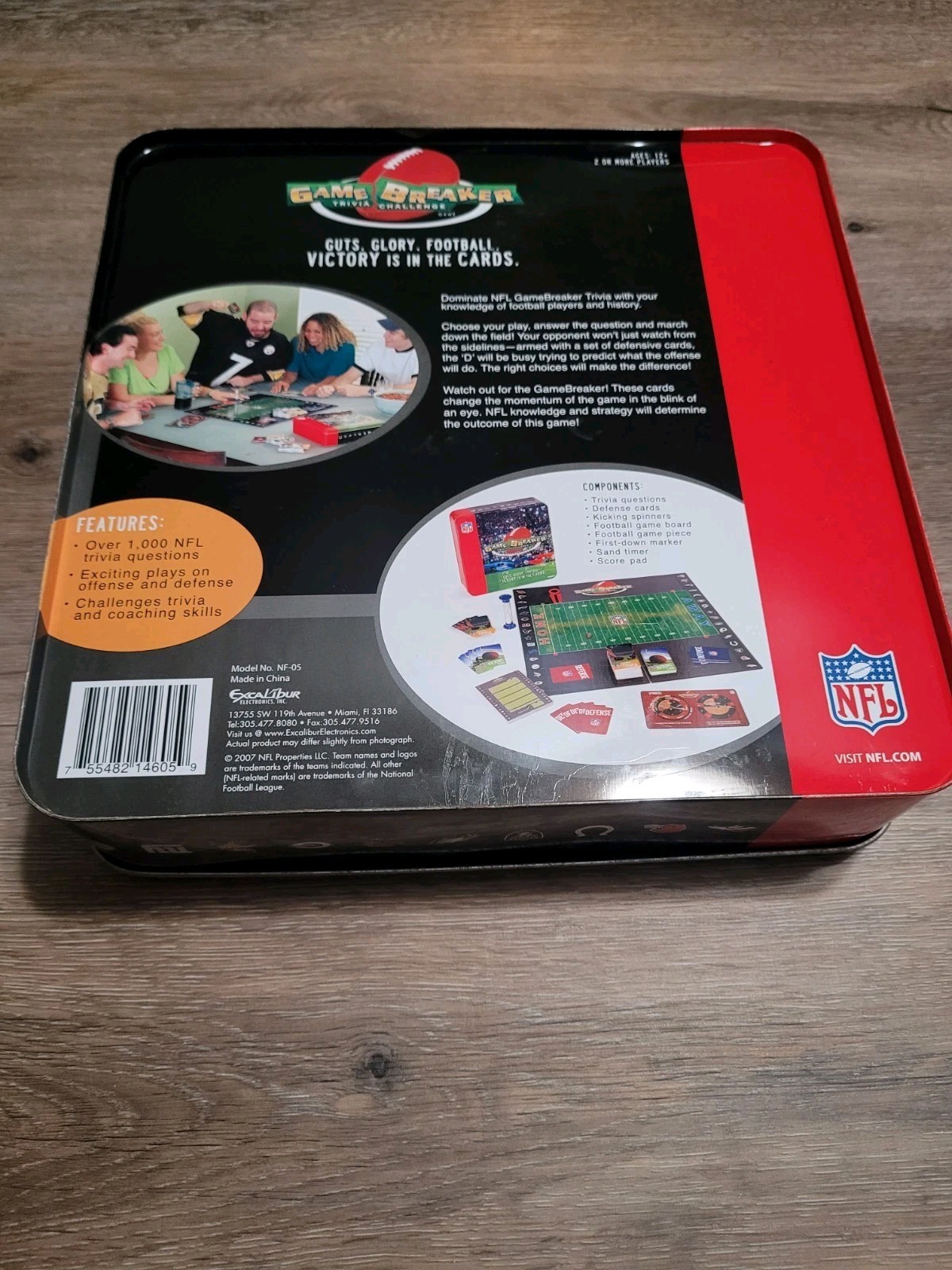 GAME BREAKER TRIVIA CHALLENGE NFL BOARD GAME BY EXCALIBUR 2007