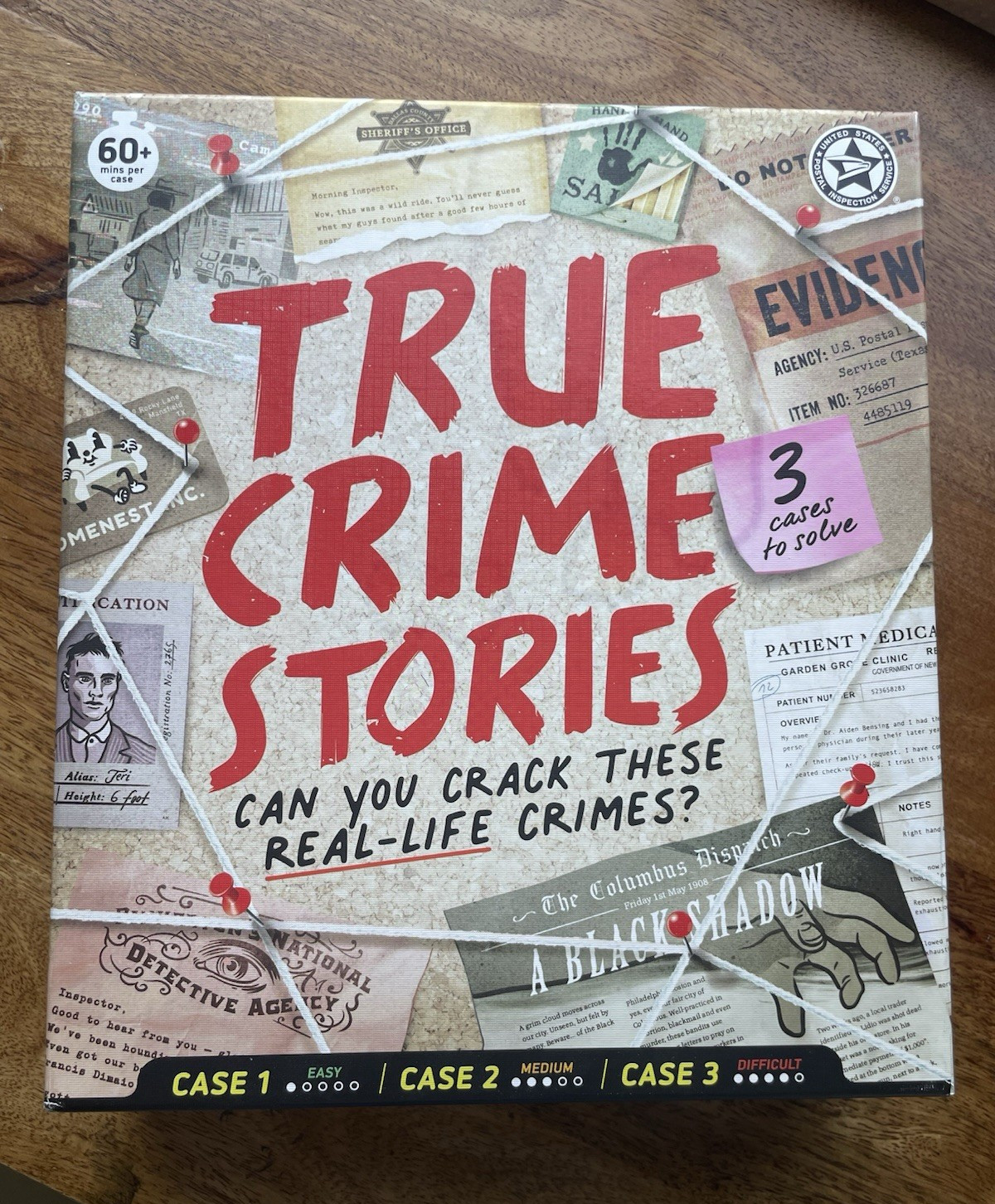 TWO Cases Left. Big Potato Games True Crime Stories Board Game, 2 Cases