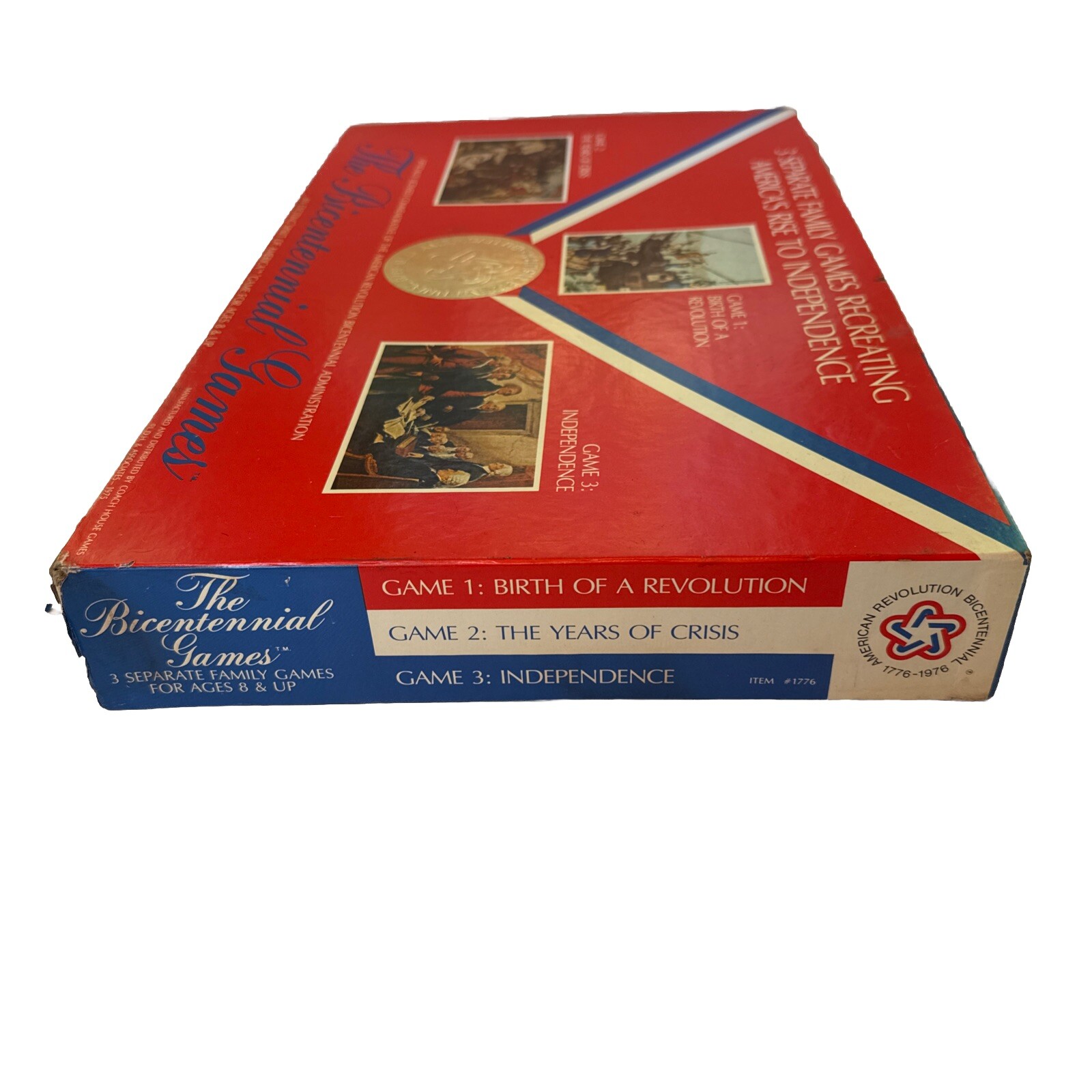 Vintage 1975 Coach House “The Bicentennial Games” 3 Board Games In 1 Complete