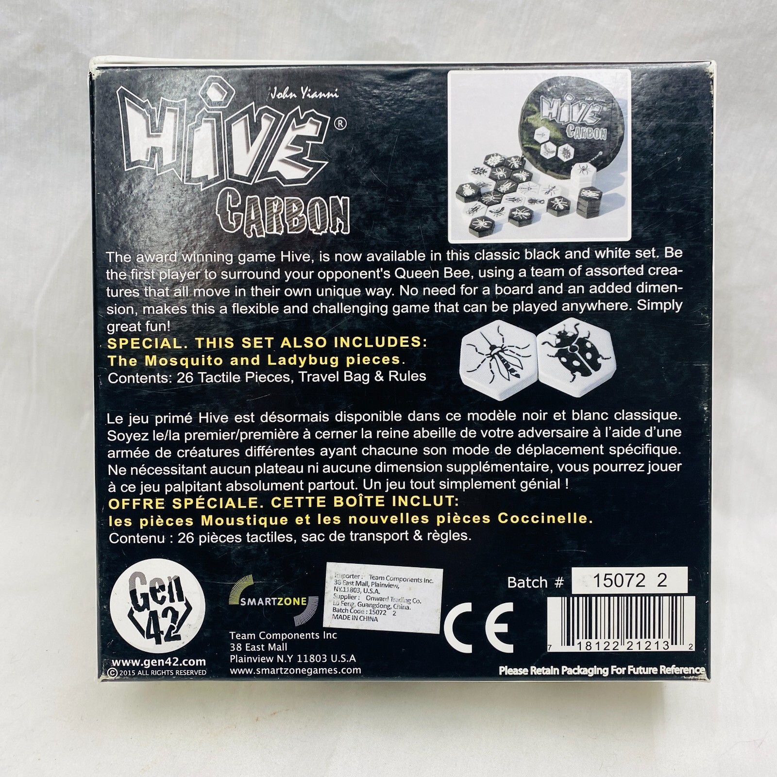 Hive Carbon Board Game Gen 42 2015 VG/EX
