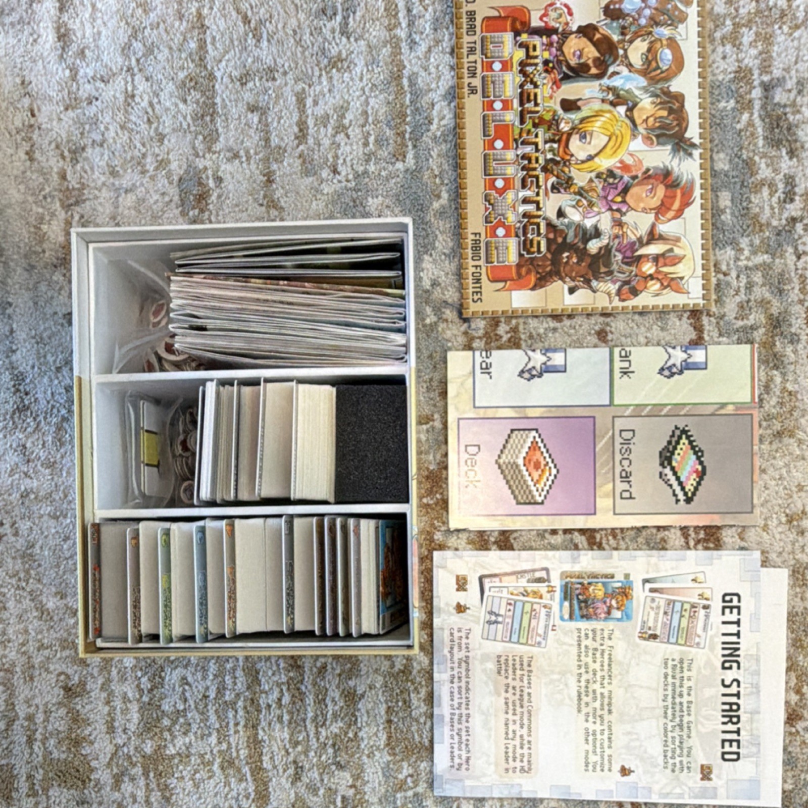 Level 99 Games Pixel Tactics Deluxe Complete Game Set Cards Playmat + expansions