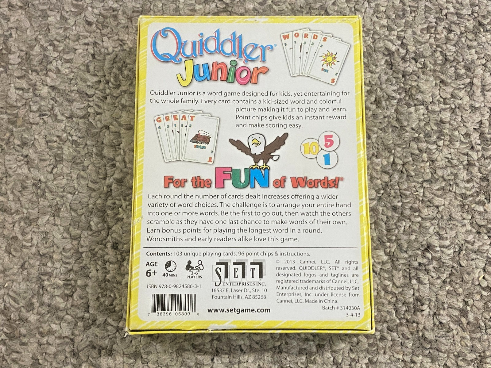 Quiddler Junior – Set Enterprises, Inc. 2013 – Complete