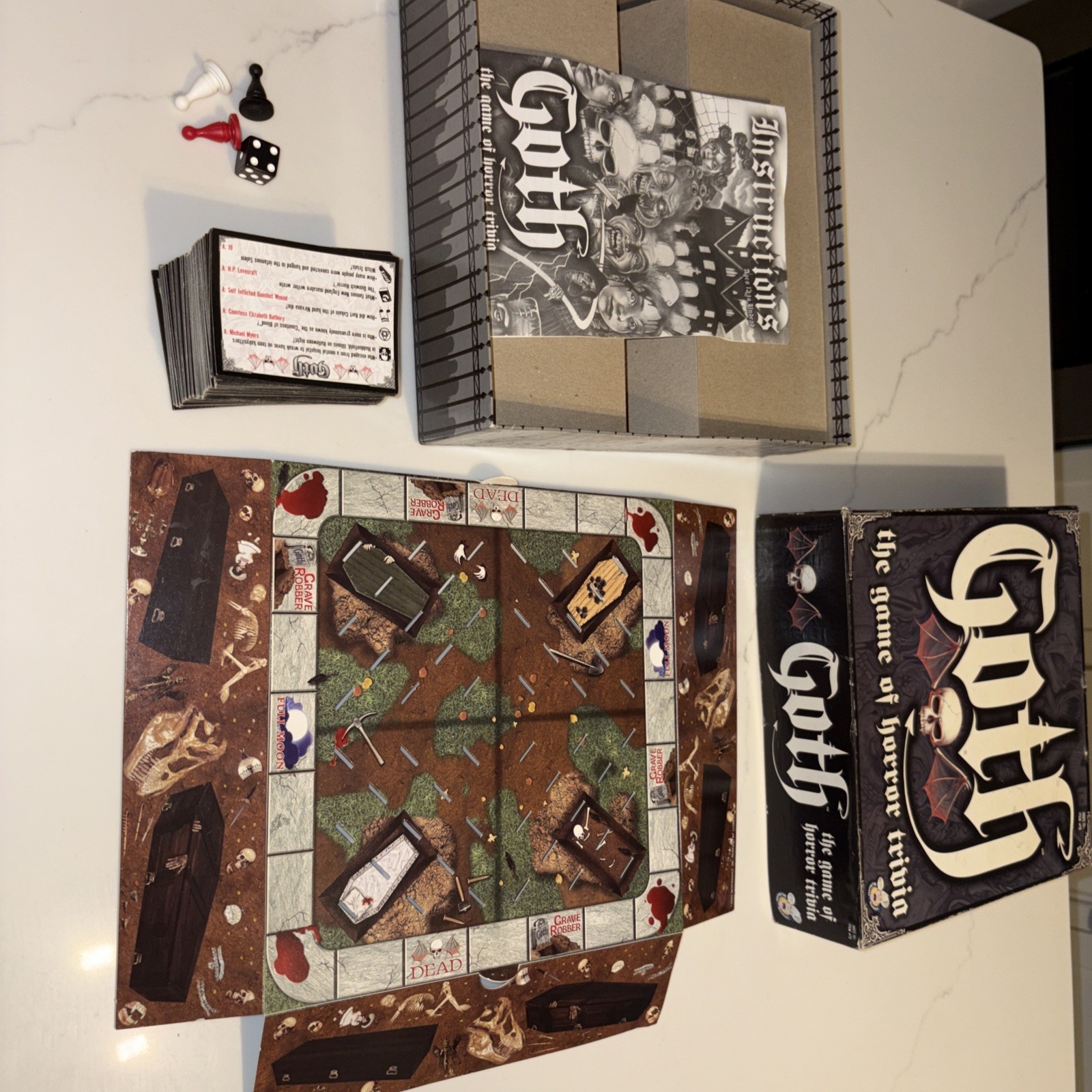 Goth The Game of Horror Trivia Board Game used /great shape 1 Pawn Missing