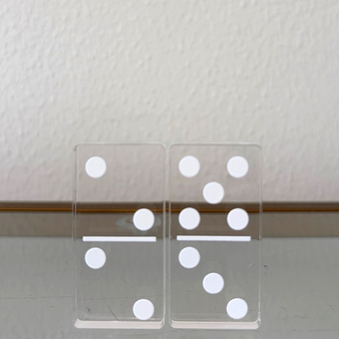 Clear Acrylic Dominoes Game Set in Case 4×7 by Sagebrook Home NEW