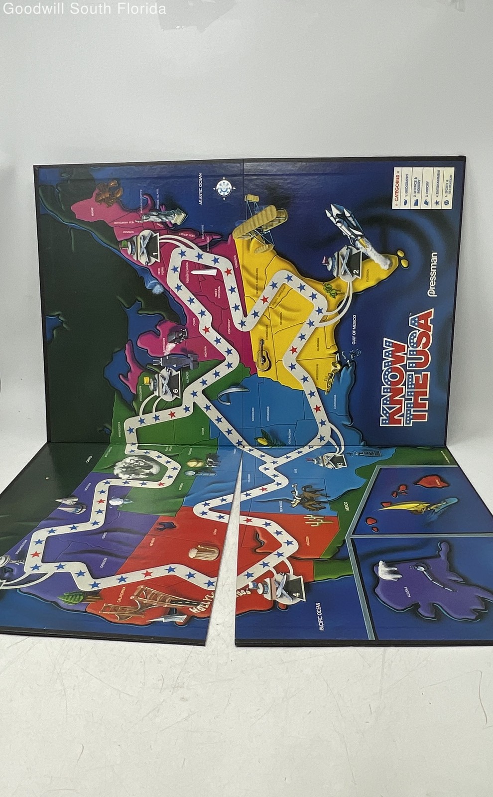 Vtg Pressman Trivia Adventure 1985 Know The USA The Transcontinental Quiz Game