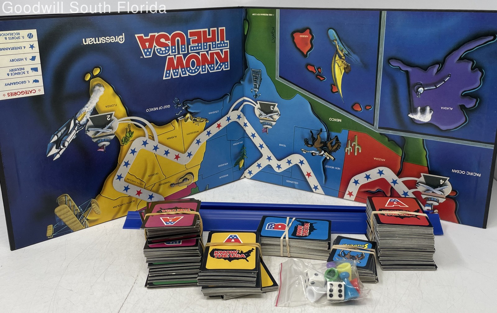 Vtg Pressman Trivia Adventure 1985 Know The USA The Transcontinental Quiz Game