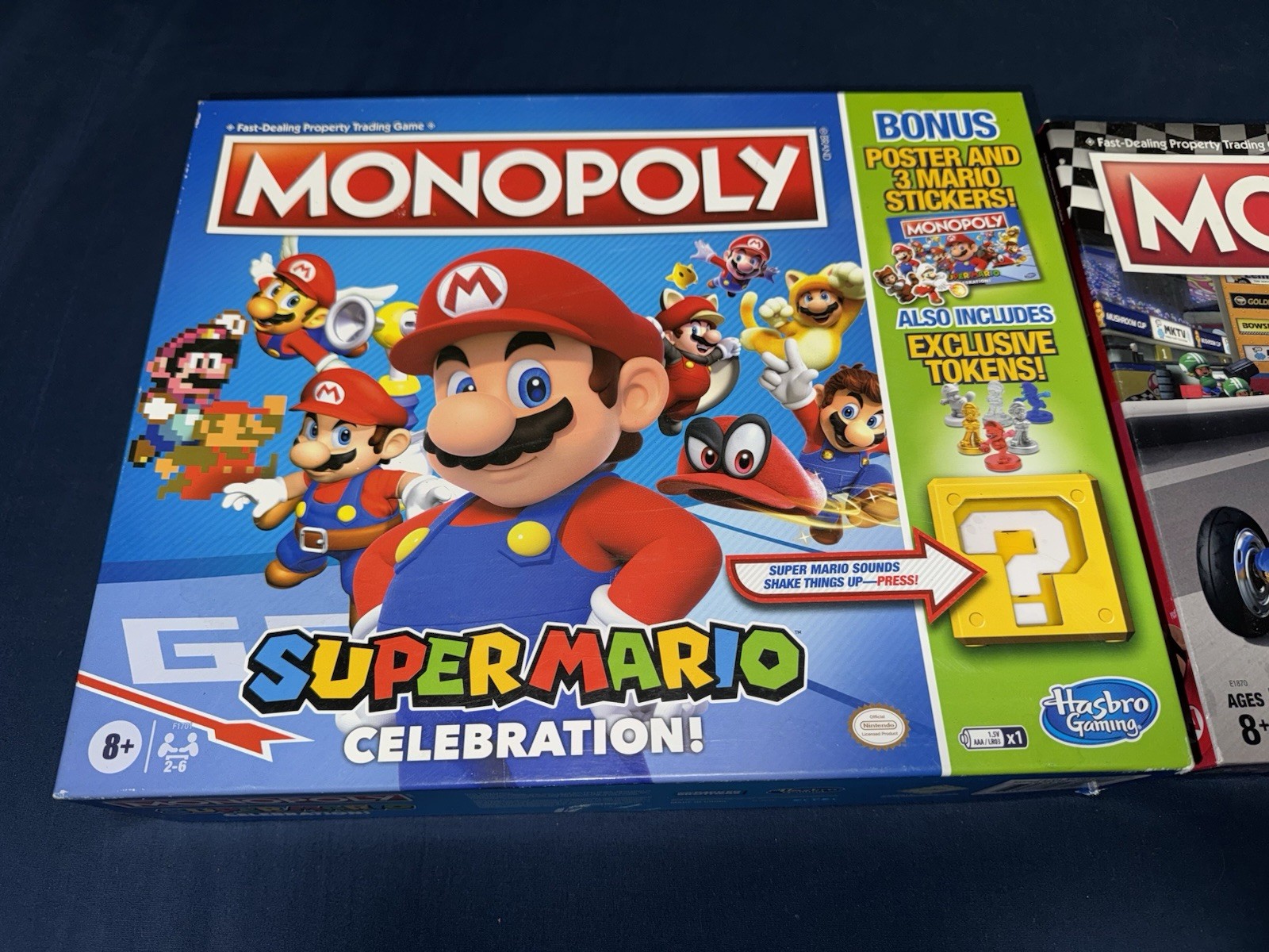Super Mario Menopoly Bundle Set Of 2 Complete Games Used W/Bonus Characters