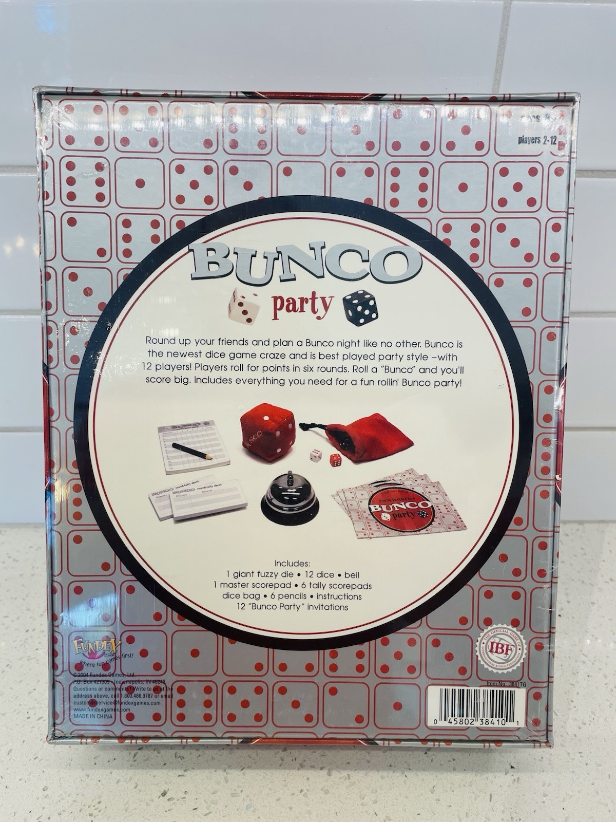 Bunco Party Dice Game 2 to 12 Players 2004 Fundex New Sealed