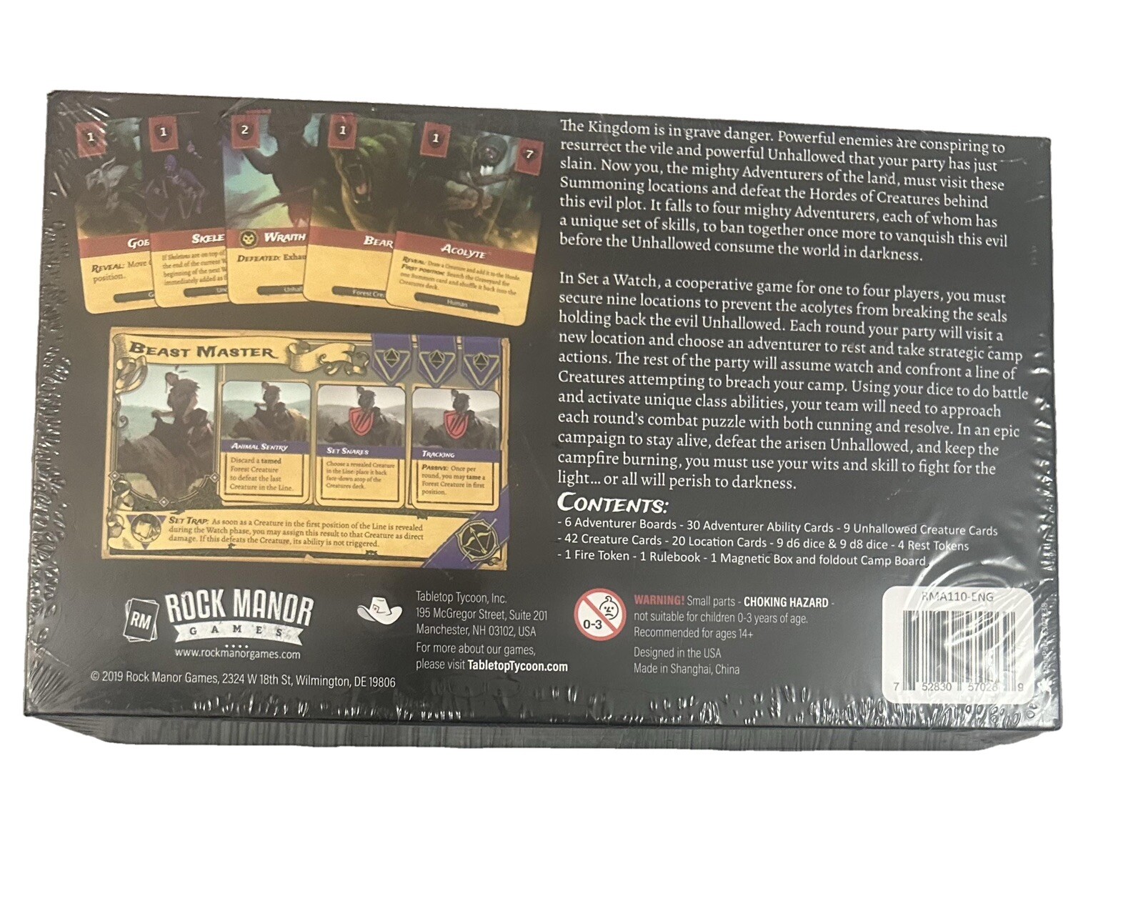 Set A Watch RPG Fantasy Adventure Game Todd Walsh Rock Manor Factory Sealed 2019