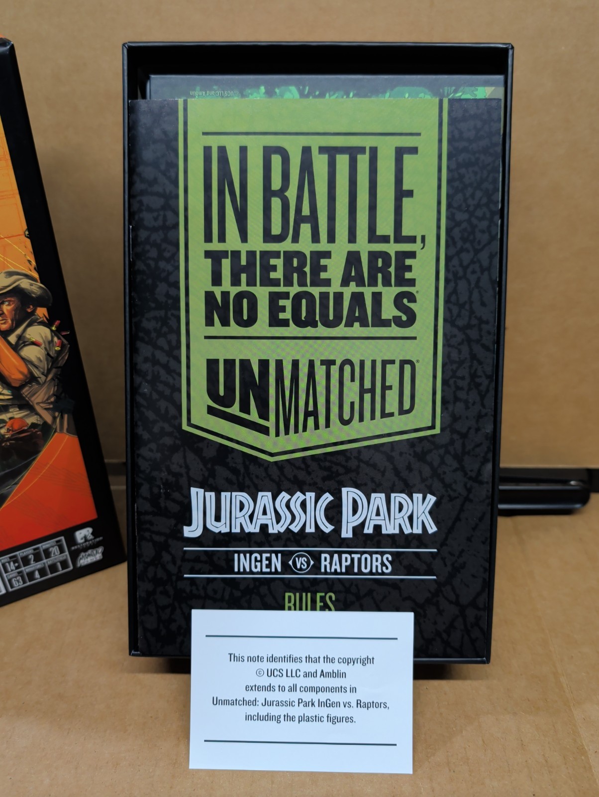 Unmatched Jurassic Park Ingen vs Raptors Board Game Mondo Games COMPLETE
