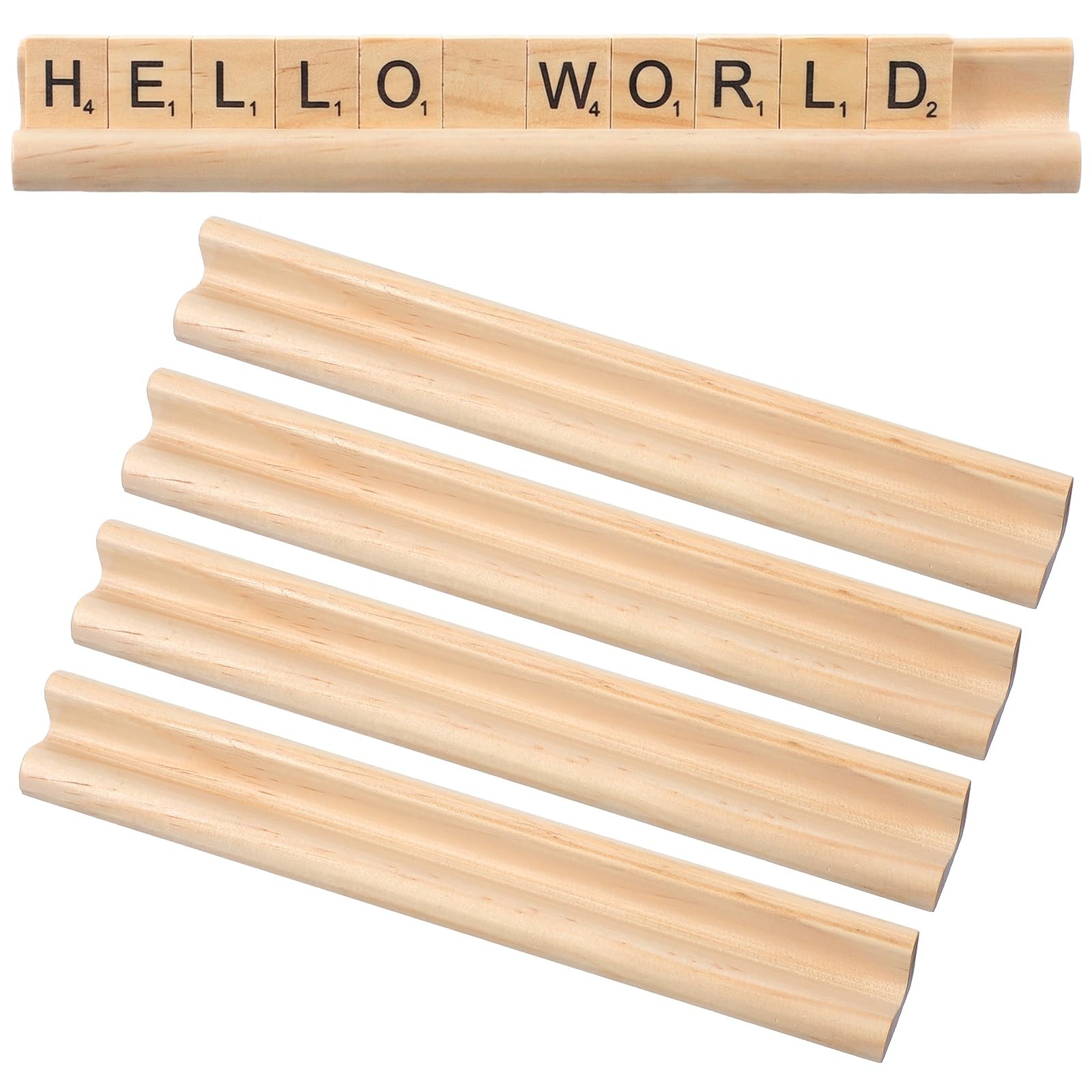 oruola 4 Pcs Dominoes Holder Tray, Adjustable Dominos Holder,Wooden Domino Tr…