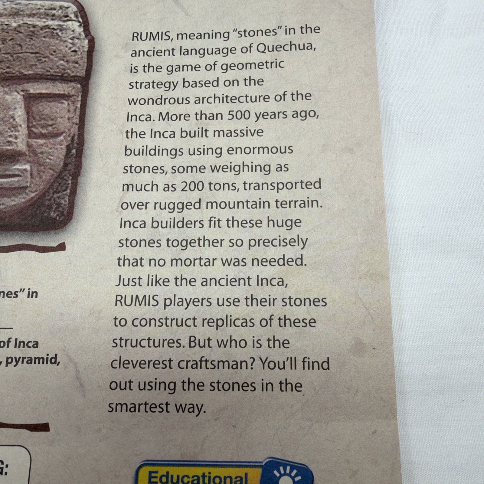 Rumis 2004 Strategy Board Game Educational Insights 3D Blocks