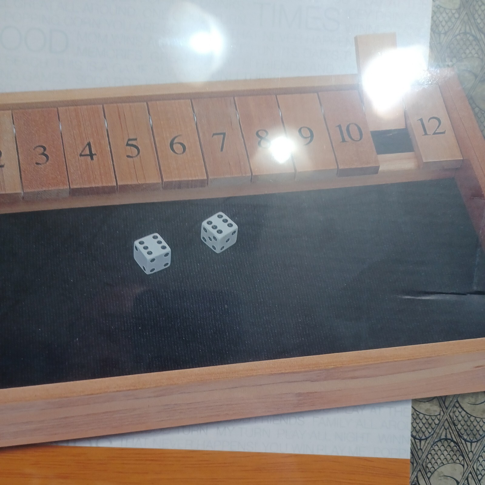 WE Games Dice Board Game, 12 Number Flip Tiles with Natural Wooden Box, LargeNEW