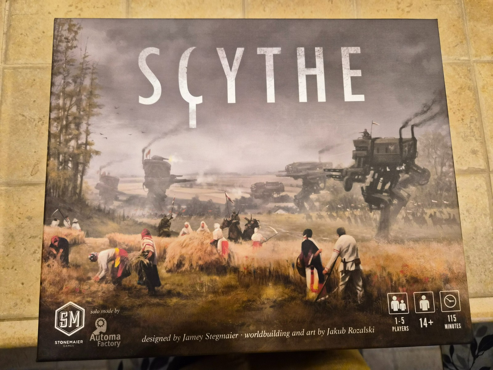 Stonemaier Games Scythe Board Game w/insert, metallic coins, and resource tokens