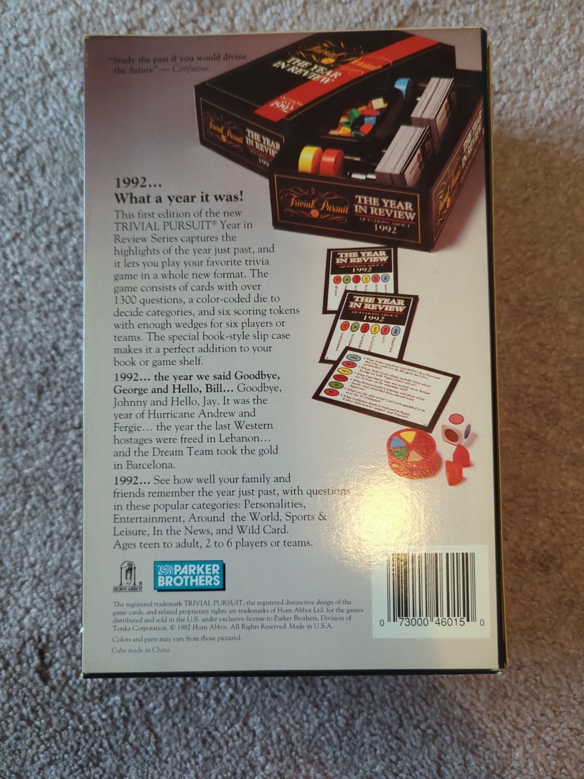 Vintage Parker Brothers Trivia Pursuit THE YEAR IN REVIEW Questions About 1992