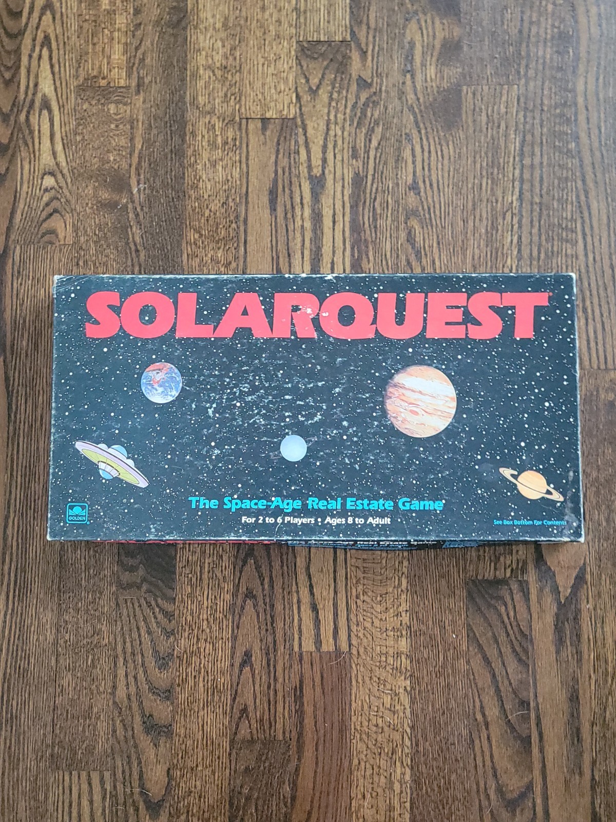 SOLARQUEST 1986 Golden/Western Space Age Real Estate Board Game SEE PICS & READ