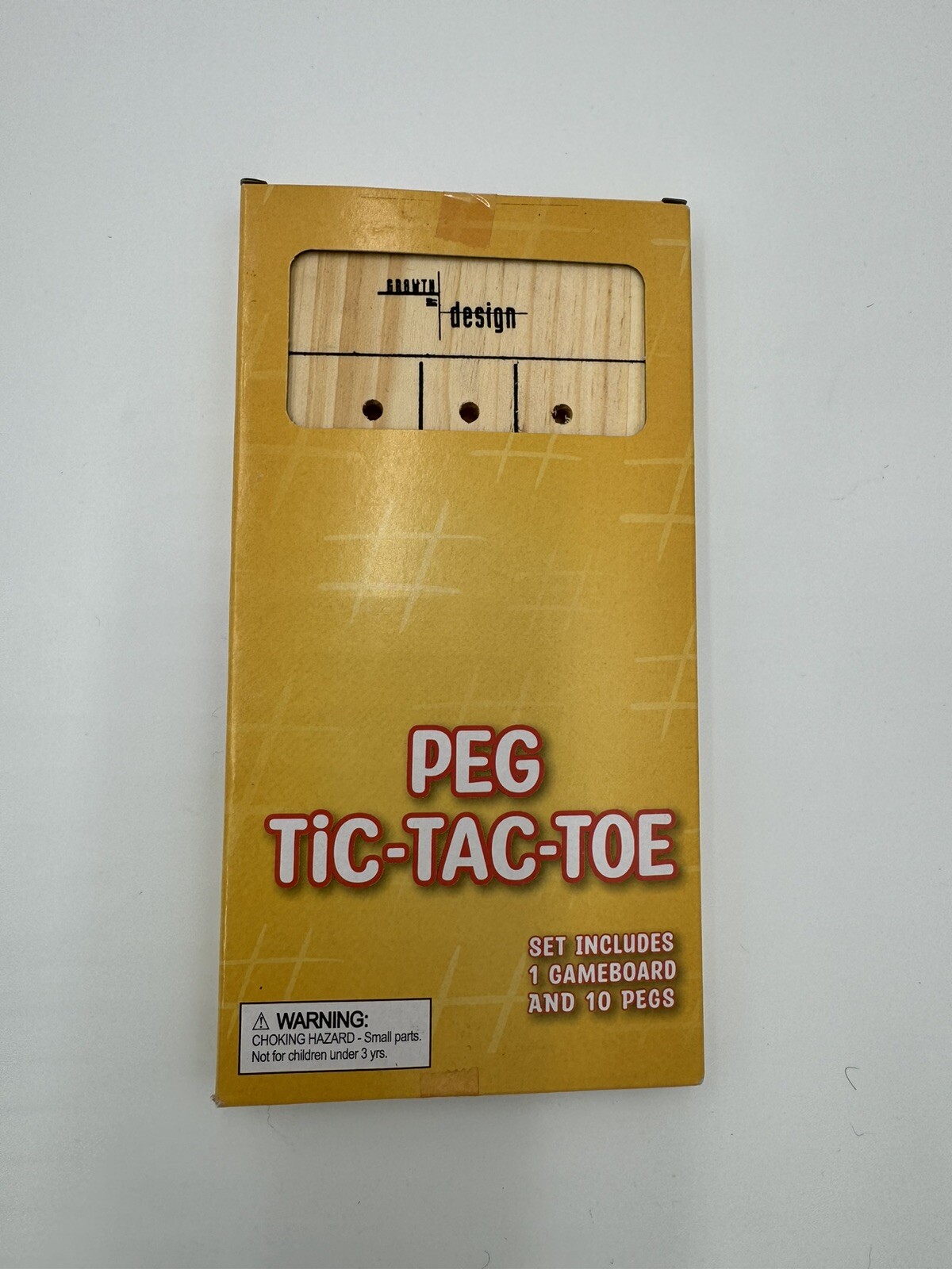 Peg Tic-Tac-Toe Game Wood Board 1 Gameboard 10 Pegs Included Growth by Design