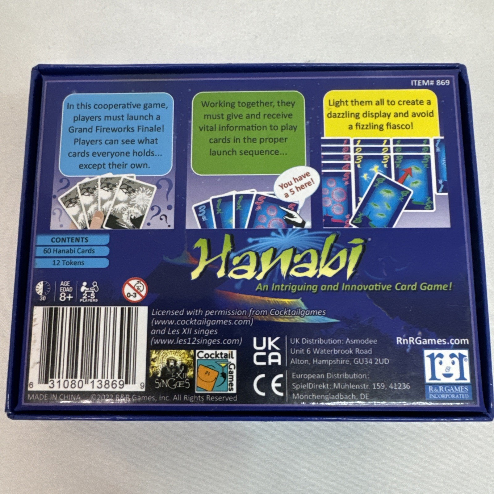 Hanabi Card Game Race the Clock Build the Fireworks Antoine Bauza NEW Sealed
