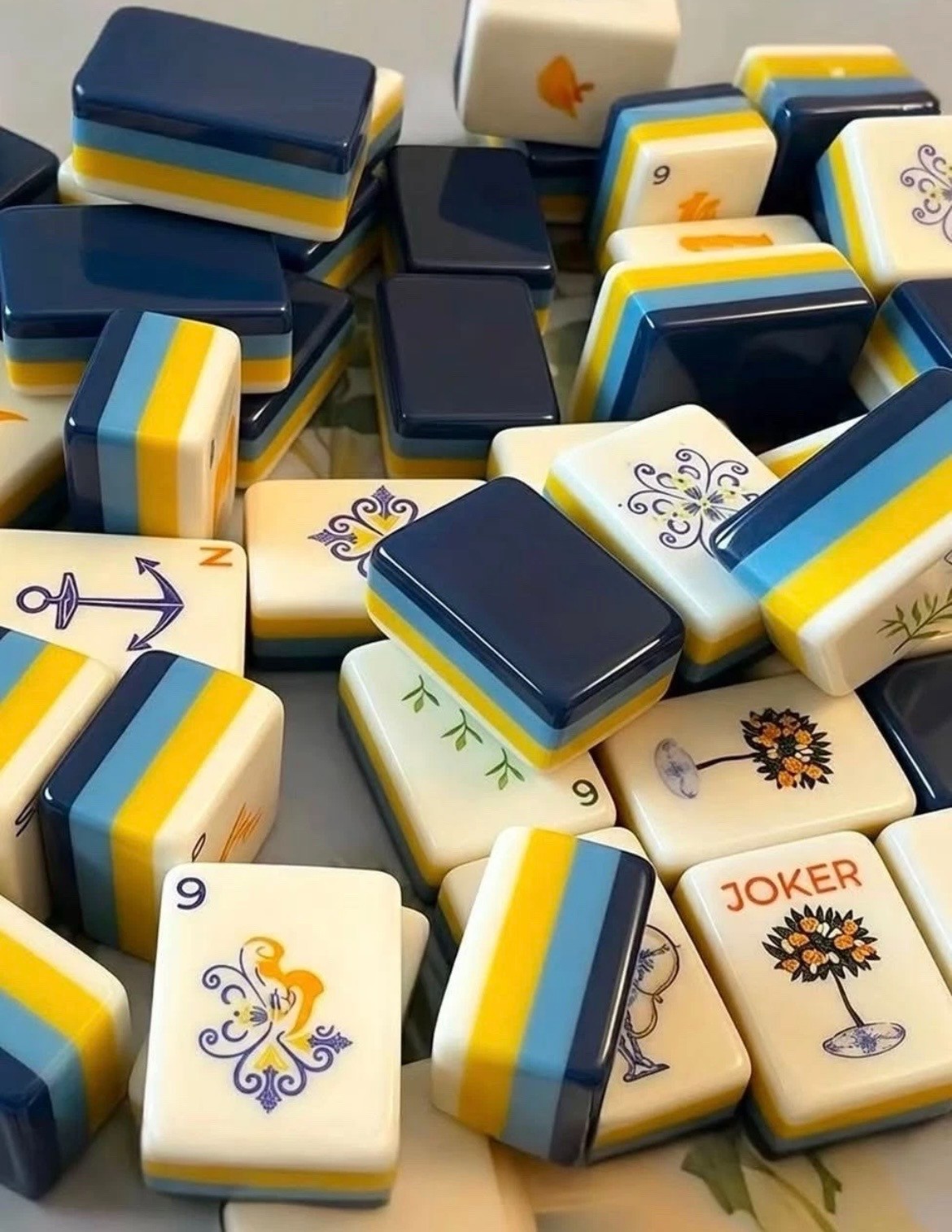 Atelier Amalfi Inspired 4-Layer Blue Back American Mahjong Tiles