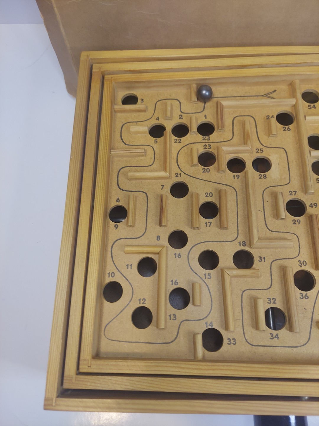 Vintage 1950 Brio Labyrinth Wooden Game with Original Box!!