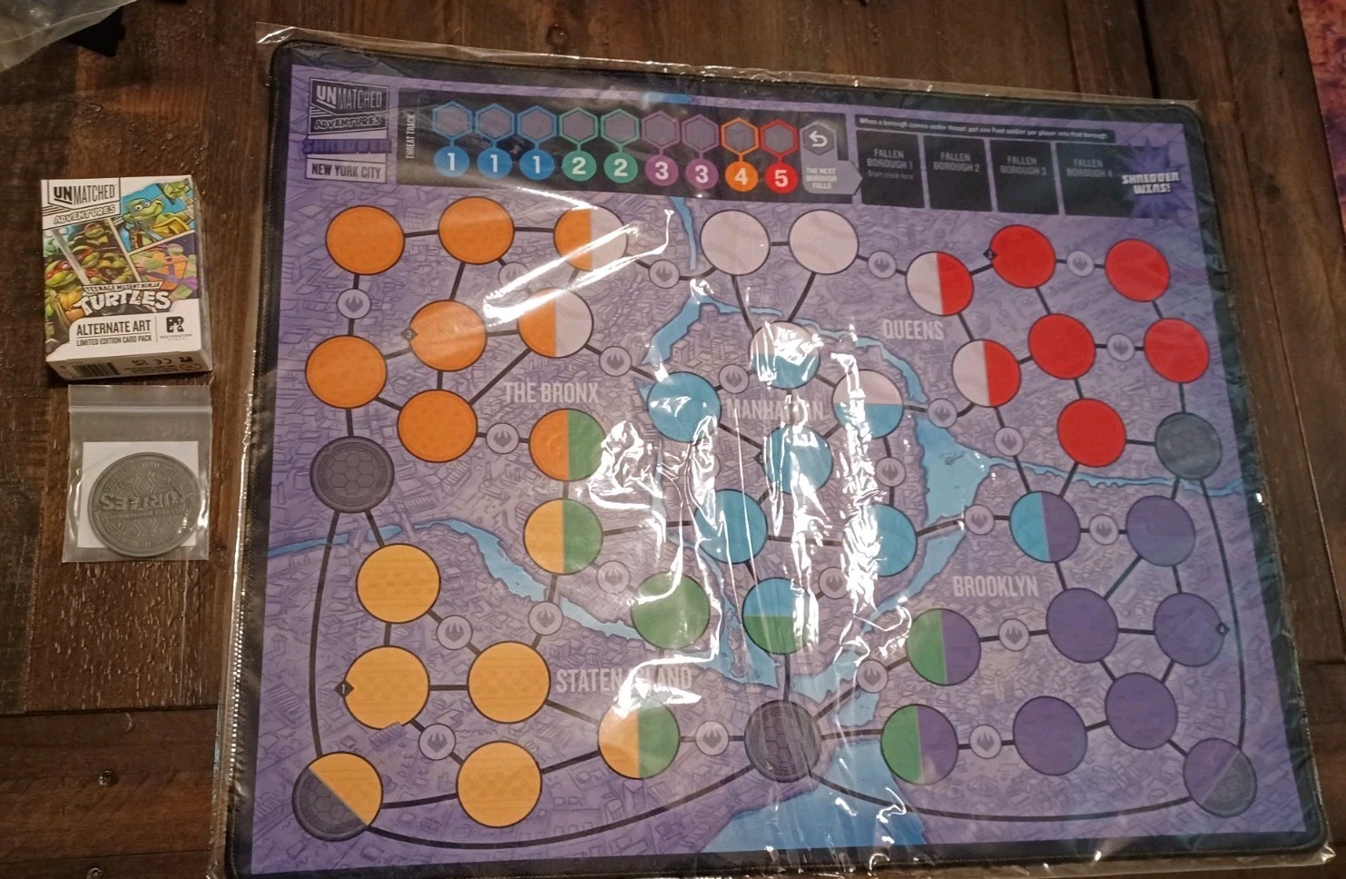 RESTORATION GAMES Unmatched Adventures TMNT Playmat Alternate Art Cards Coin