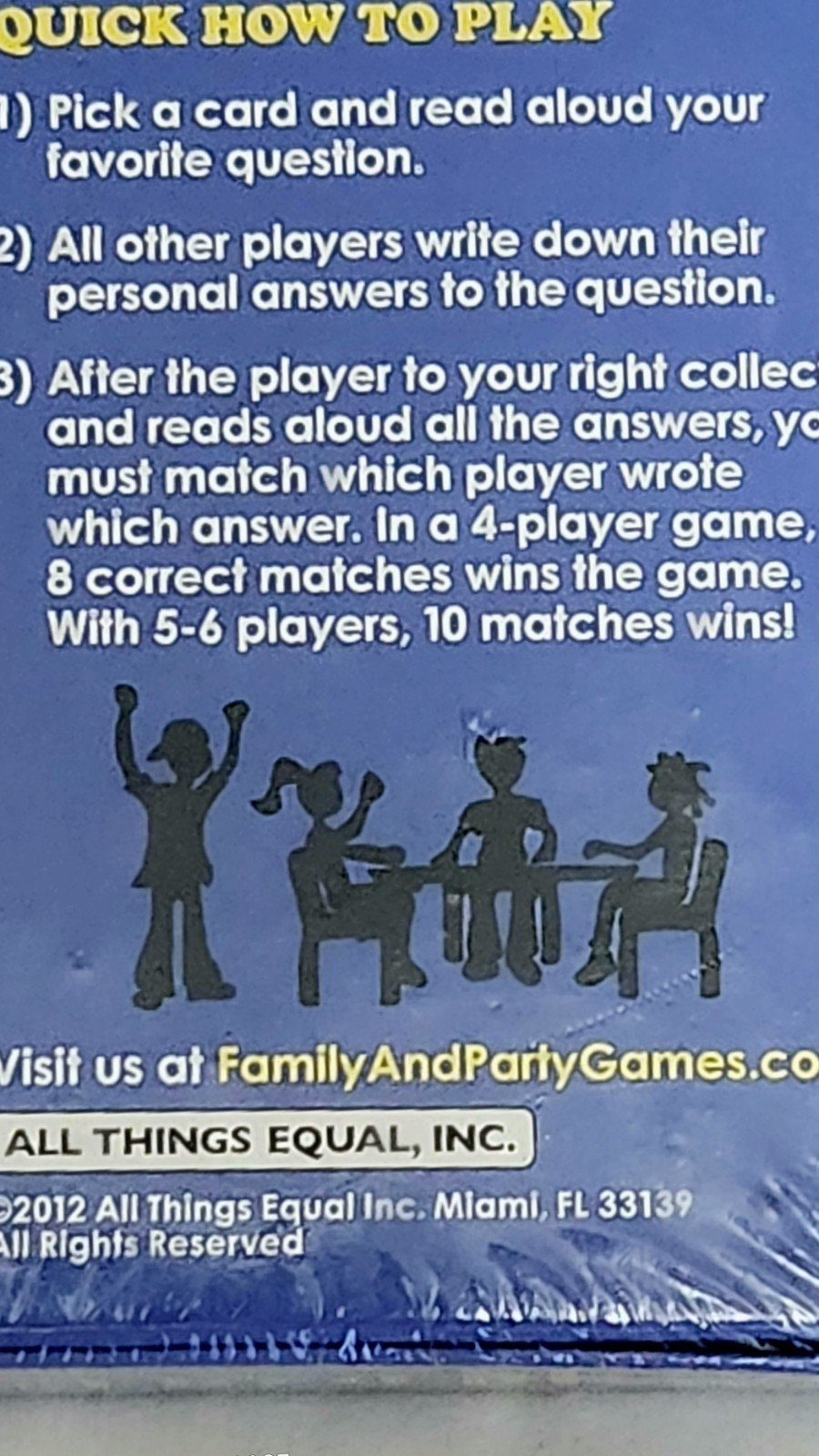 LOADED QUESTIONS JUNIOR GAME, Ages 6+, 4-6 Players New, Sealed Never Opened.