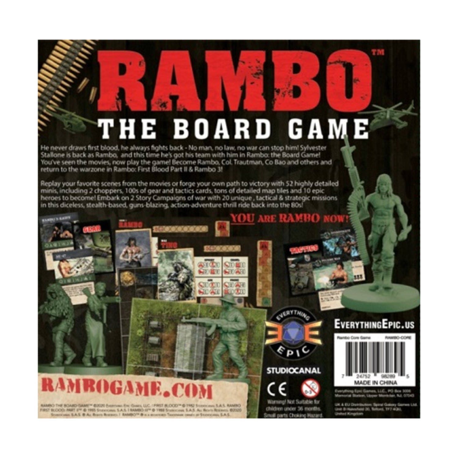 Everything Epic Board Game Rambo – The Board Game Box EX/NM