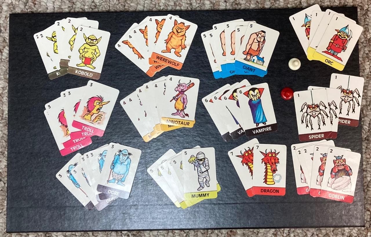 1980 TSR Fantasy Forest Board Game 1 missing card & 2 playing pieces