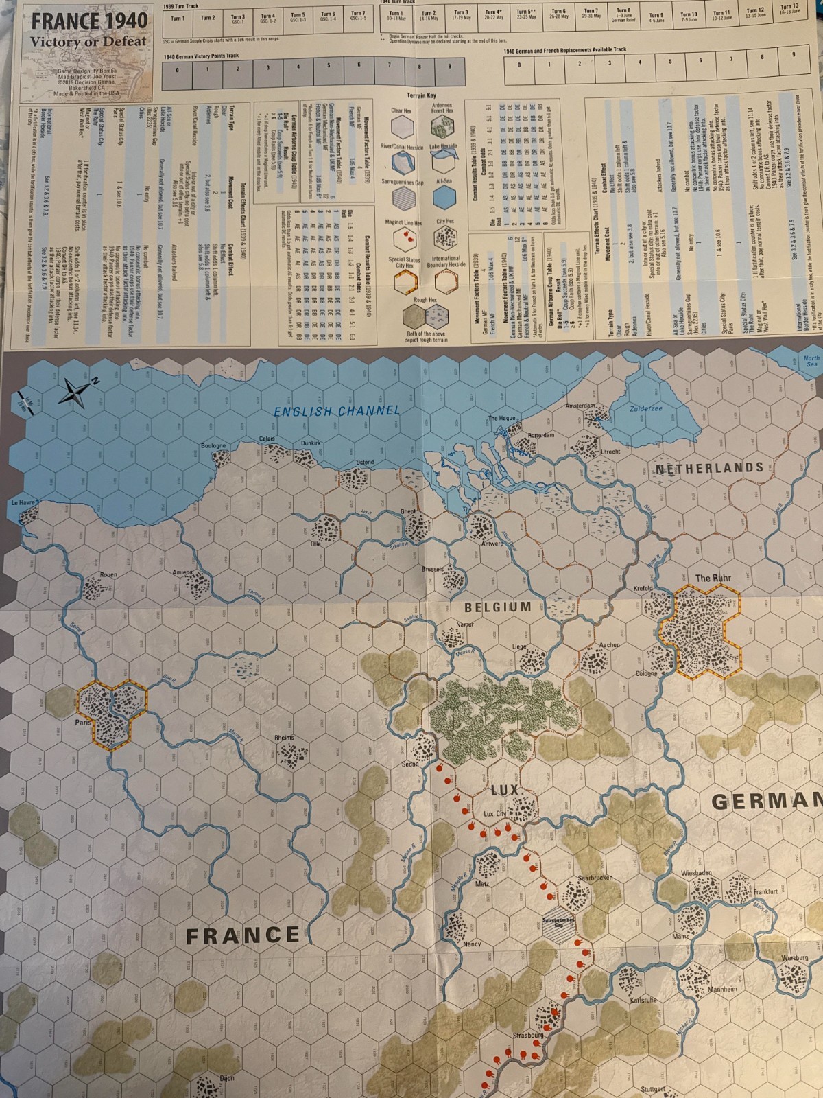 World at War #68 France 1940 War Game Unpunched