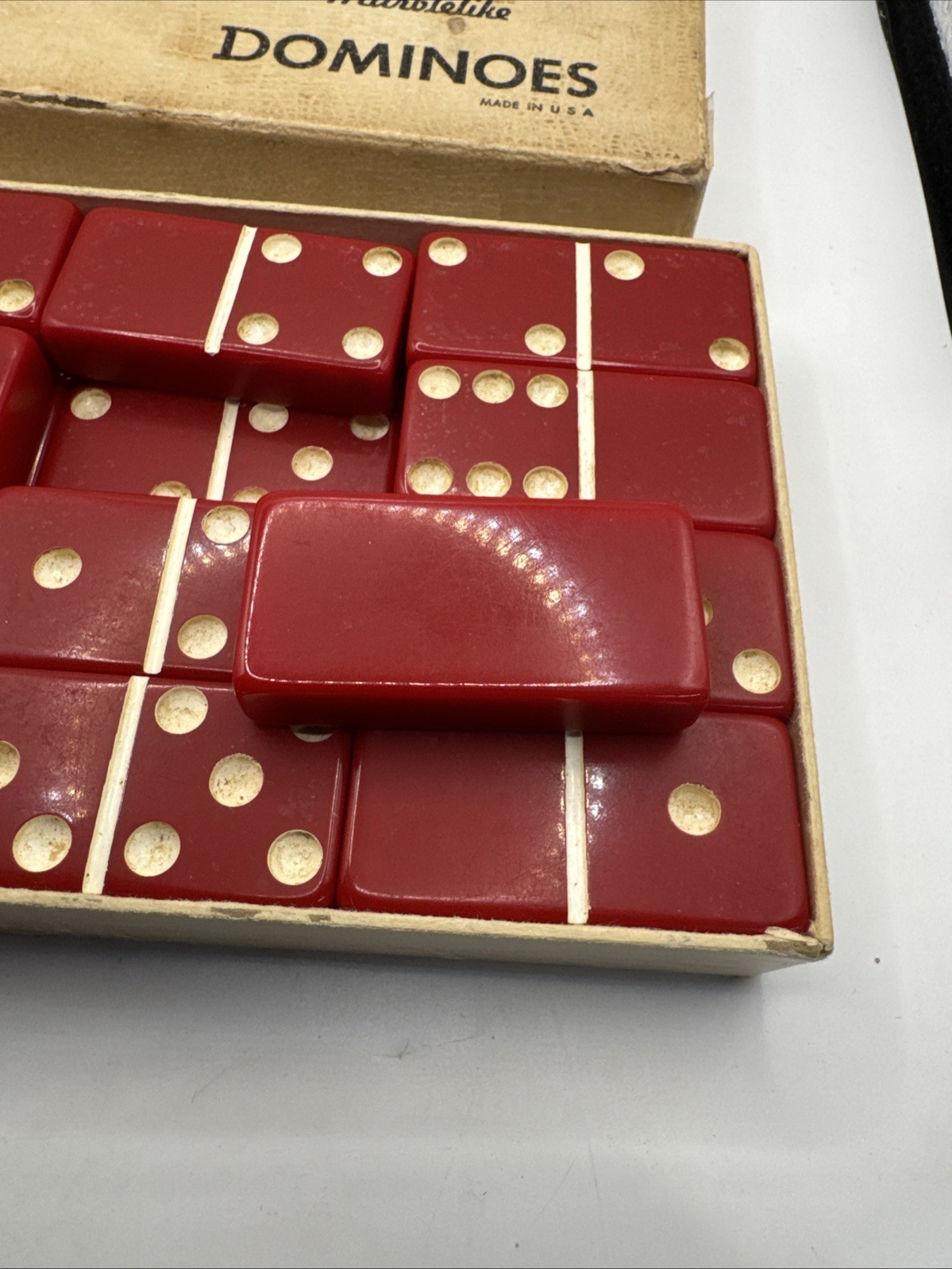 Super Thick Jumbo Size Giant Face Marblelike Dominoes (Red) By Puremco No.1632