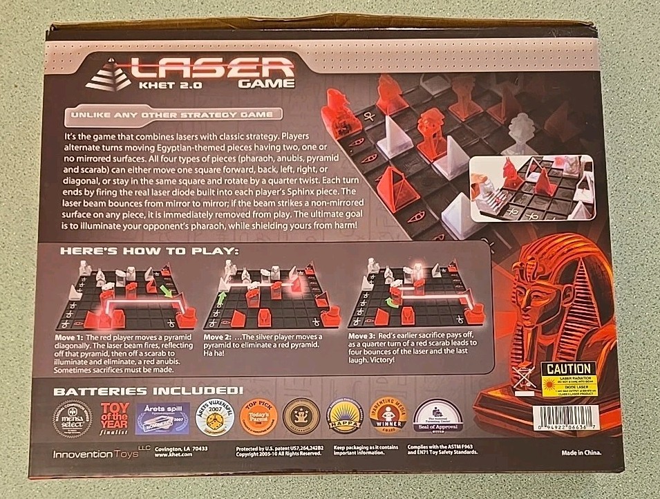 Laser Khet 2.0 Board Game Strategy Mensa ~ 100% COMPLETE, TESTED WORKS