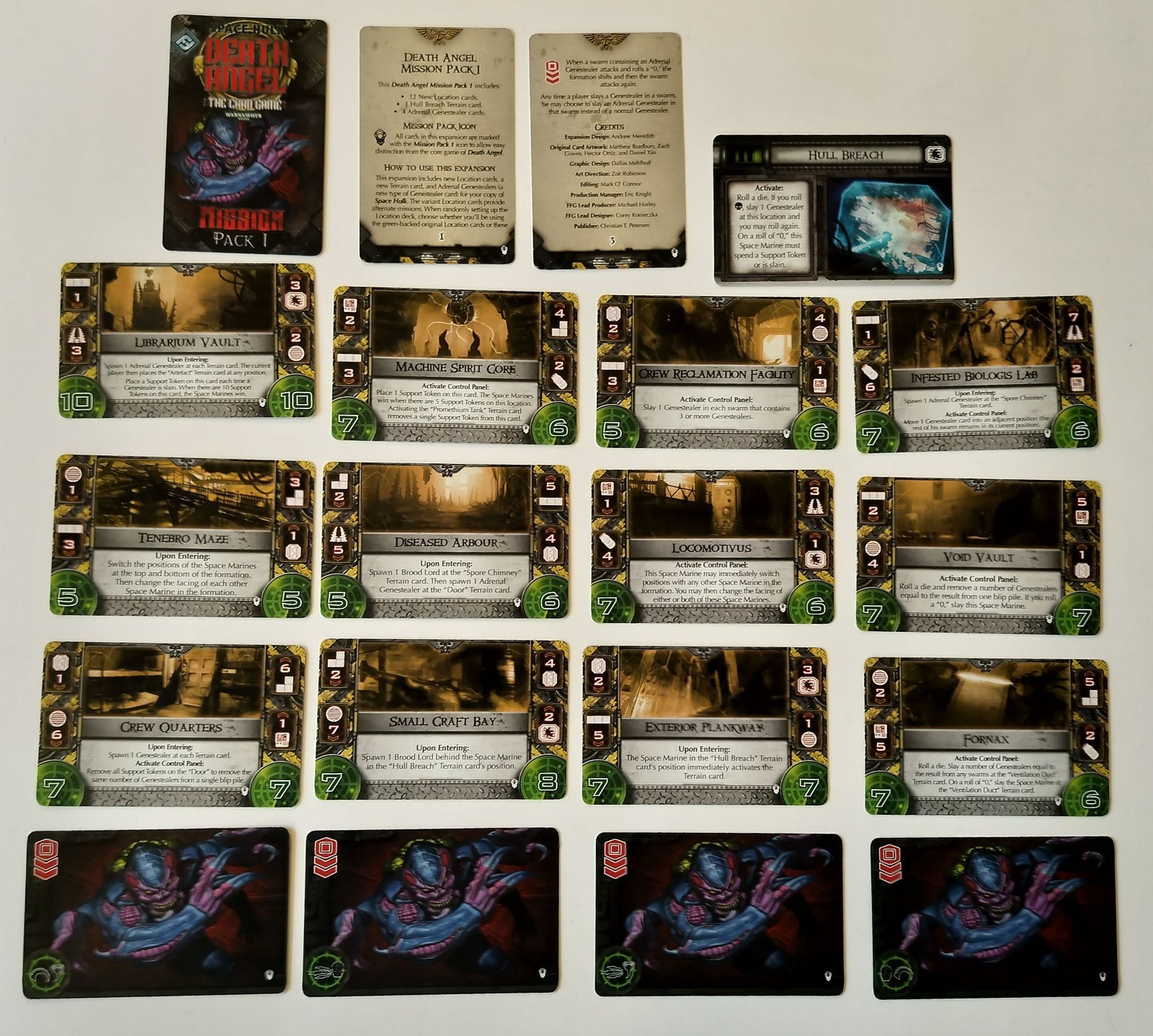 Space Hulk Death Angel The Card Game Lot Space Marine Mission Pack 1 Player Aid