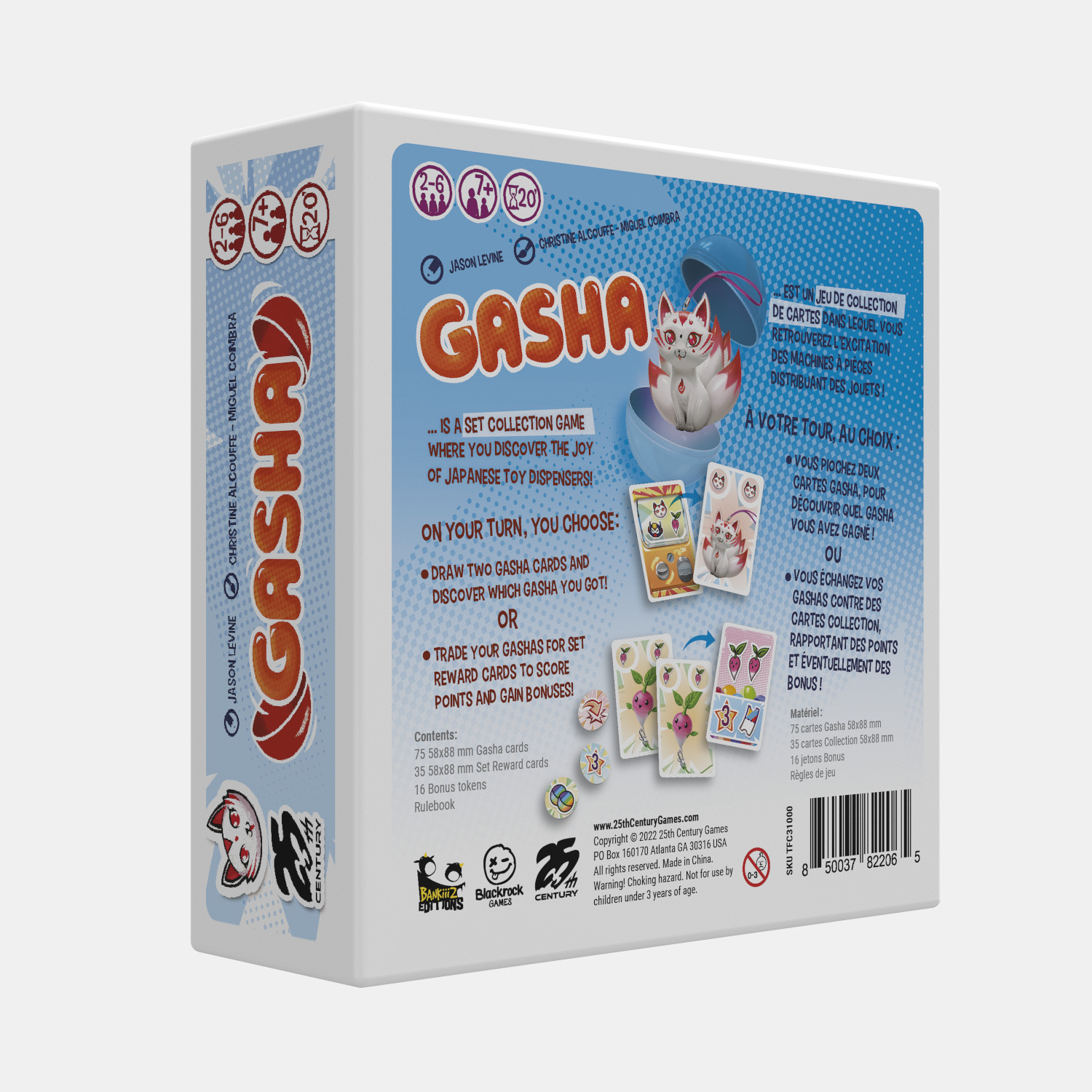 Gasha Family Card Game for 2 to 6 Players Collect Gashapons to Create Sets
