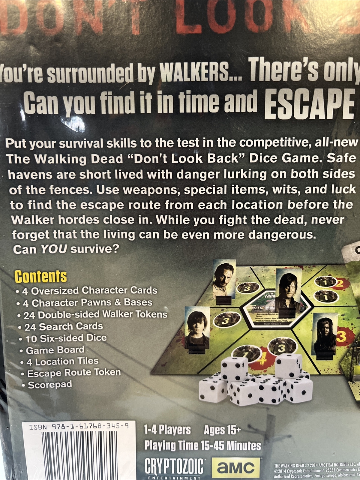 AMC The Walking Dead “Don’t Look Back” Dice Game Cryptozoic 2014 New 1-4 Player