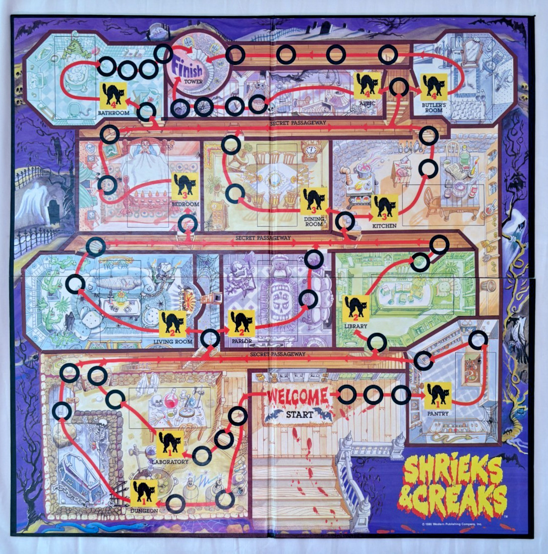 Vintage Shrieks & Creaks Board Game | Golden | 1988 | 100% Complete | Used