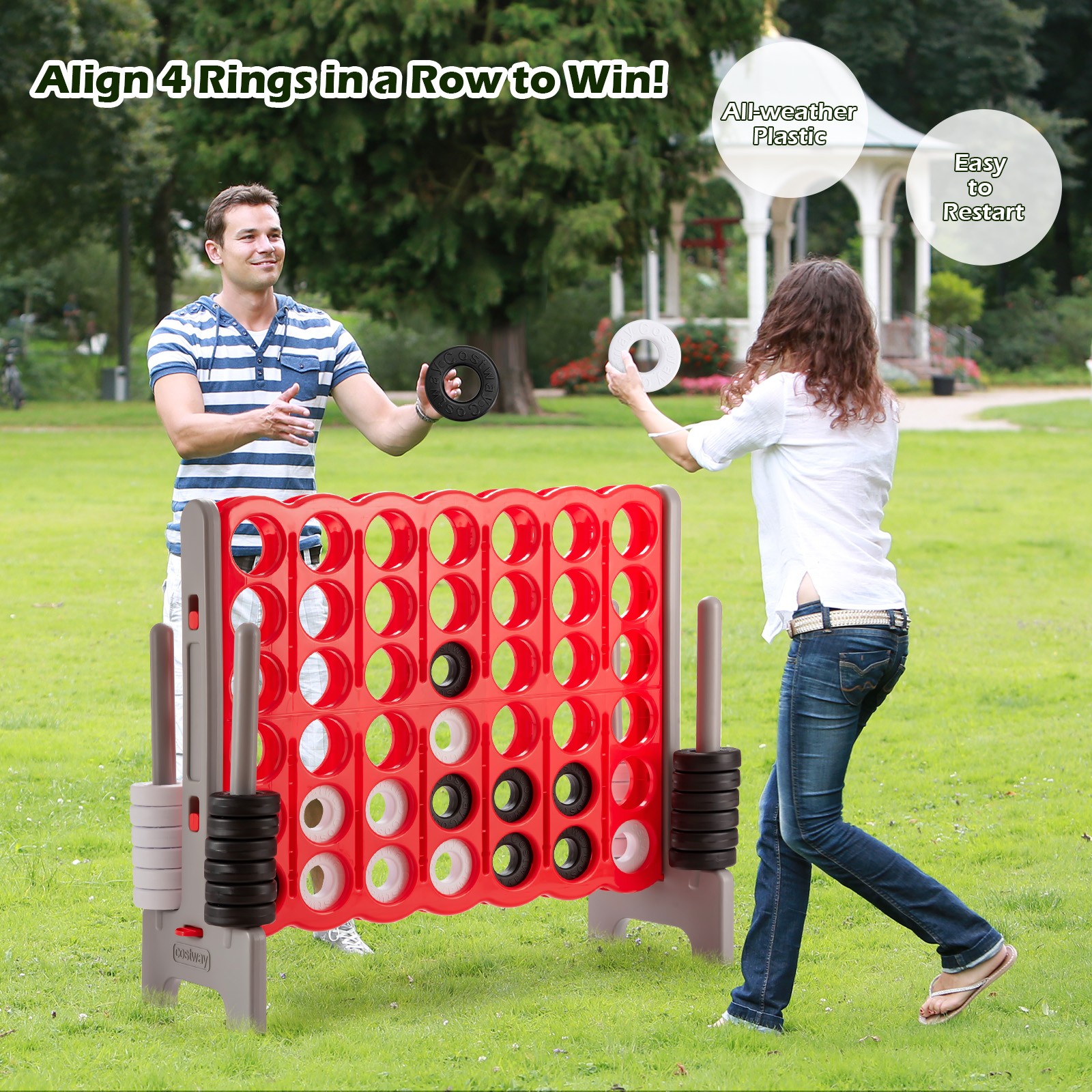 Jumbo 4-to-Score 4 in A Row Giant Game Set Outdoor Indoor Adults Kids Family Fun